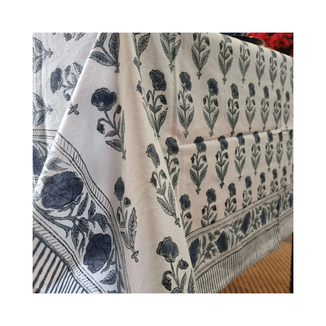 3 Kolka Rectangle Square Tablecloth Table Cover Flower Pattern Dining Table Cloth - Grey, 3 of 9