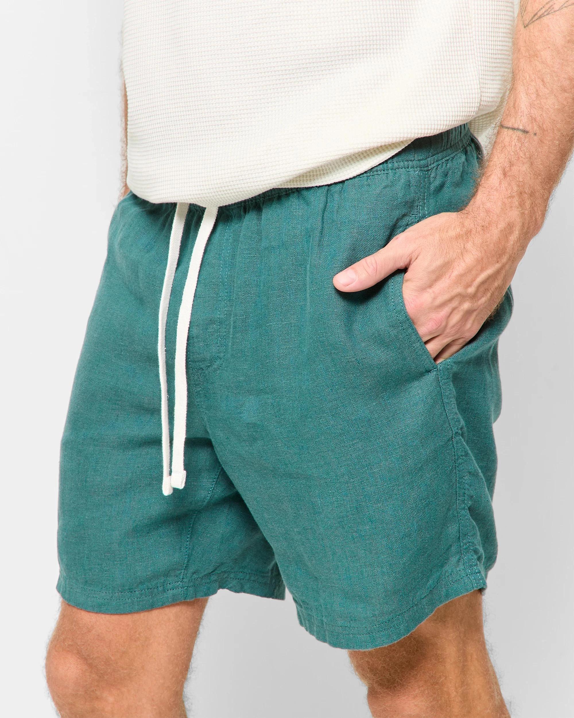3 Target European Linen Shorts TEAL, 3 of 6
