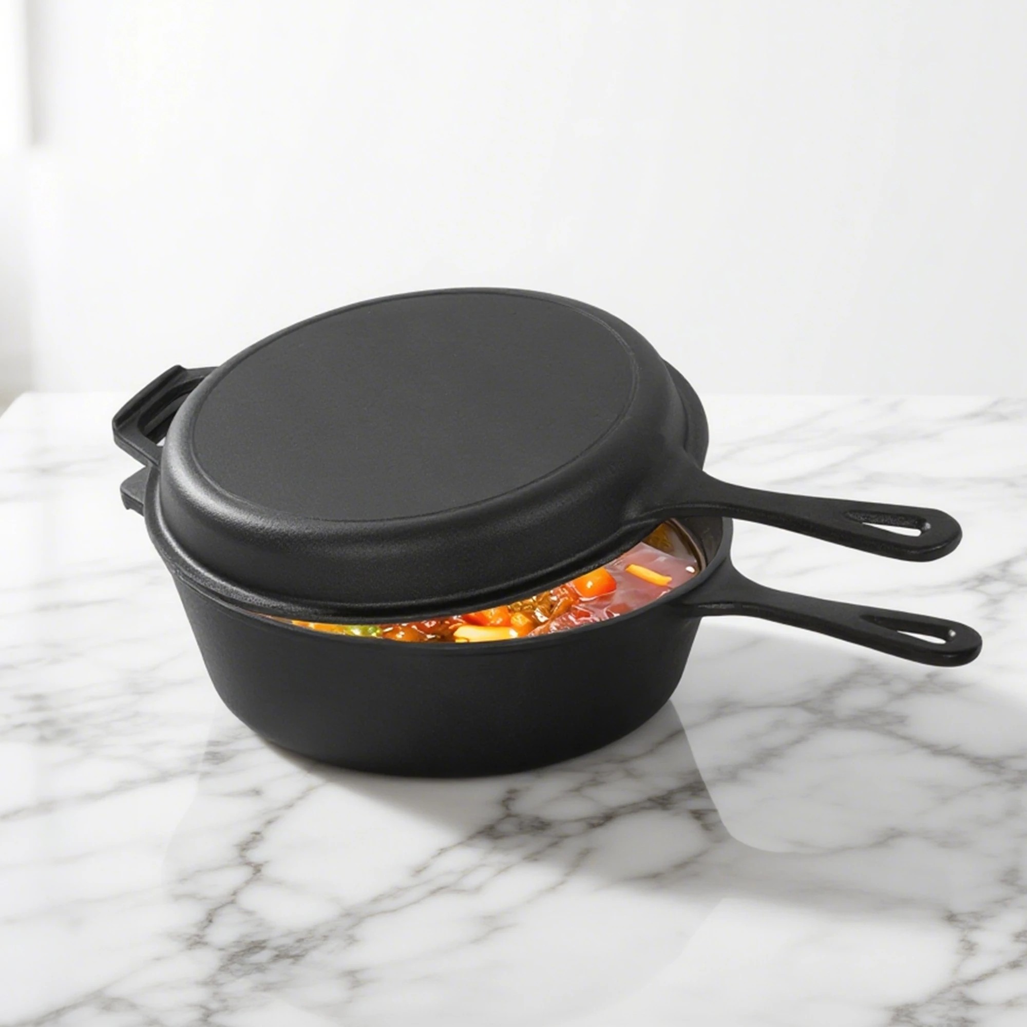 7 Toque 26Cm Cast Iron Frying Pan Deep And Shalow Set, 7 of 9