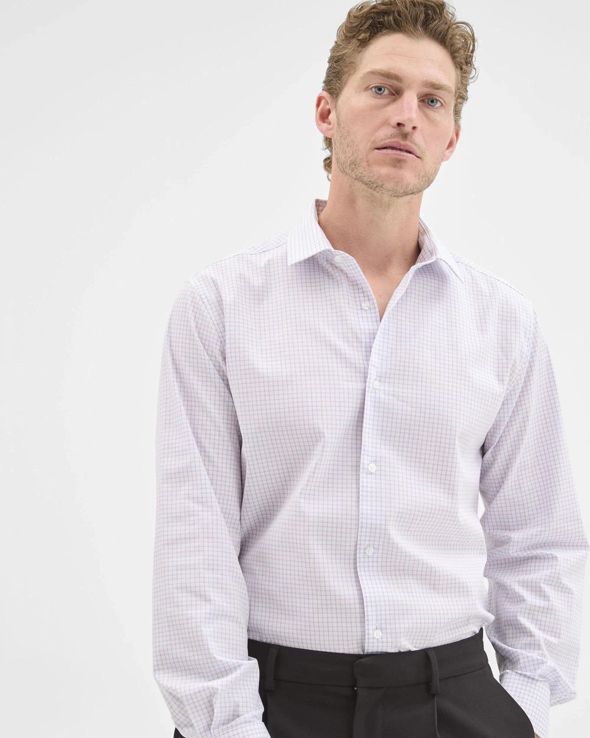 3 Australian Cotton Check Shirt - Preview BLUE LILAC CHECK, 3 of 8