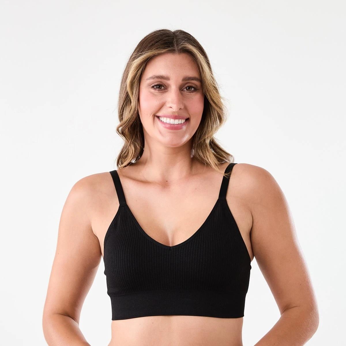 1 Sports Medium Support Seamfree Crop Top BLACK, 1 of 6
