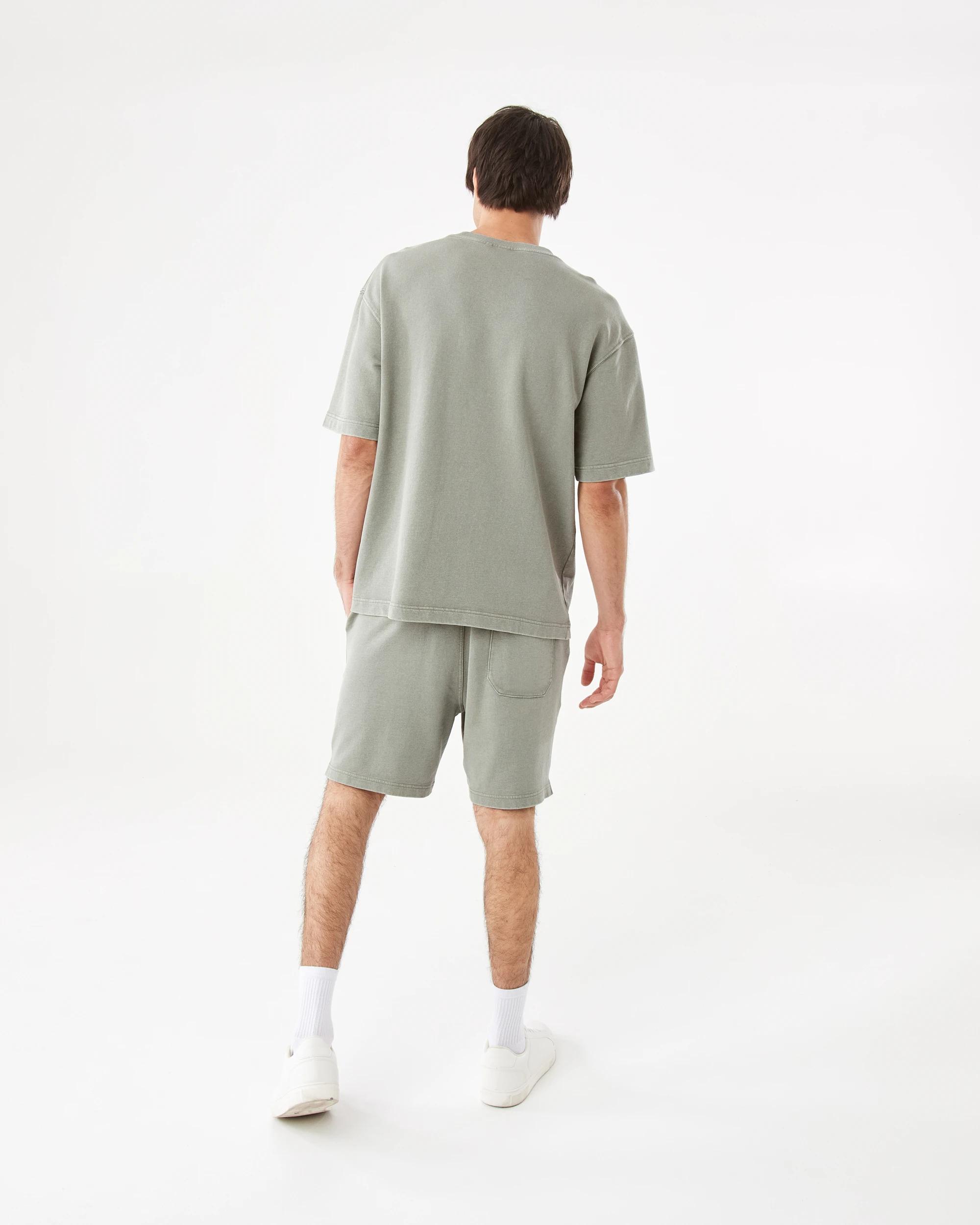 5 Elastic Waistband Washed Terry Shorts Grn Smkolv, 5 of 9