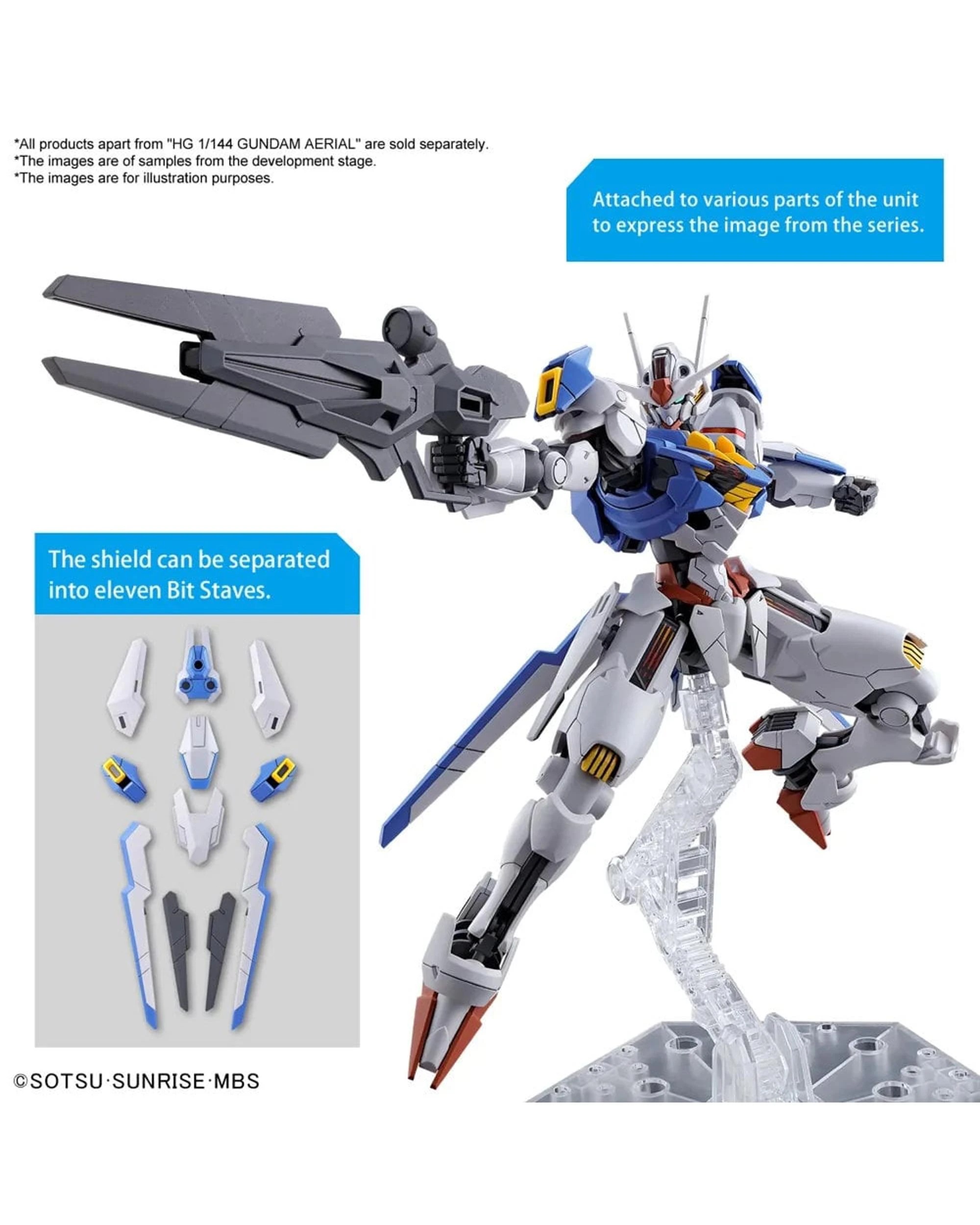 8 Bandai Gundam HG Gundam Aerial 1/144 Model Kit, 8 of 10