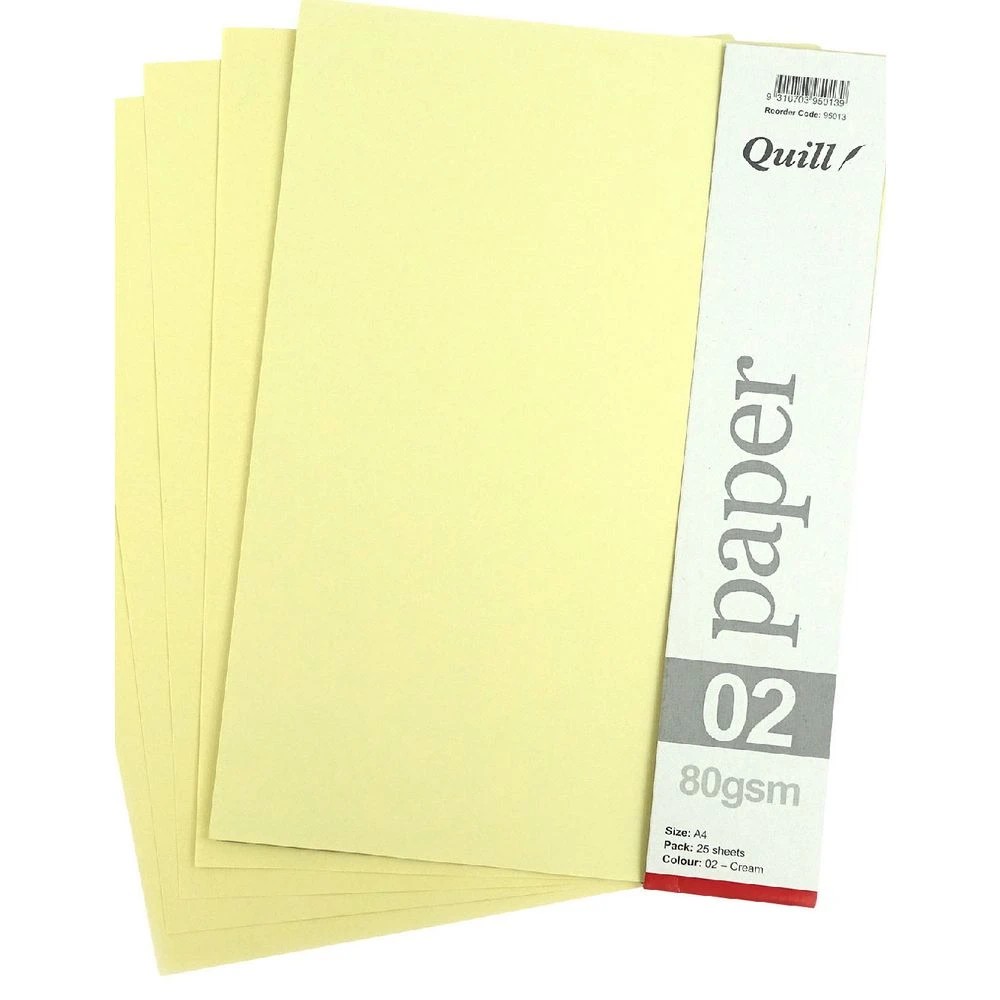 4 Quill A4 80gsm Paper Cream 25 Pack, 4 of 7