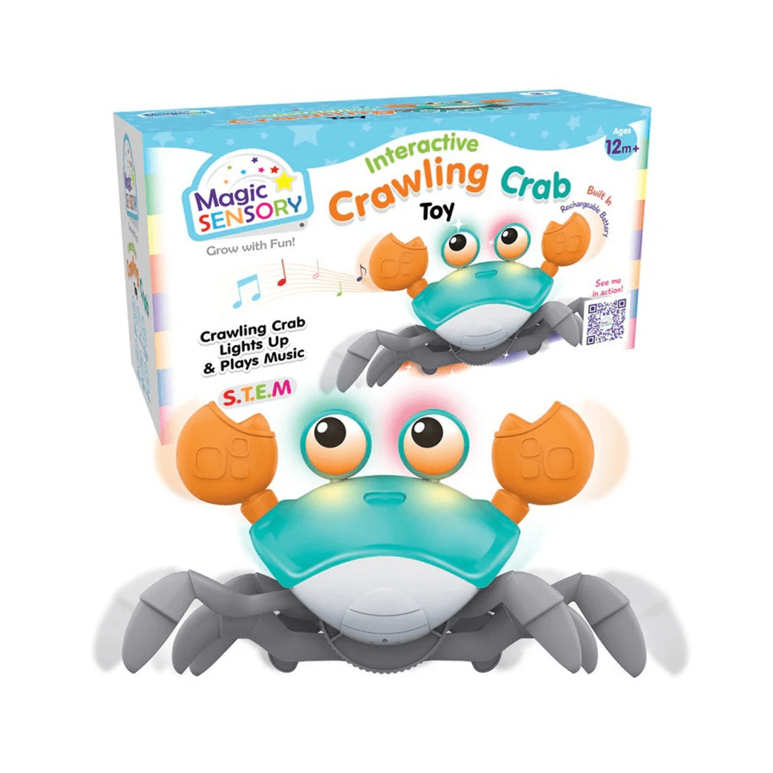 1 Magic Sensory Interactive Crawling Crab Toy - Blue, 1 of 6