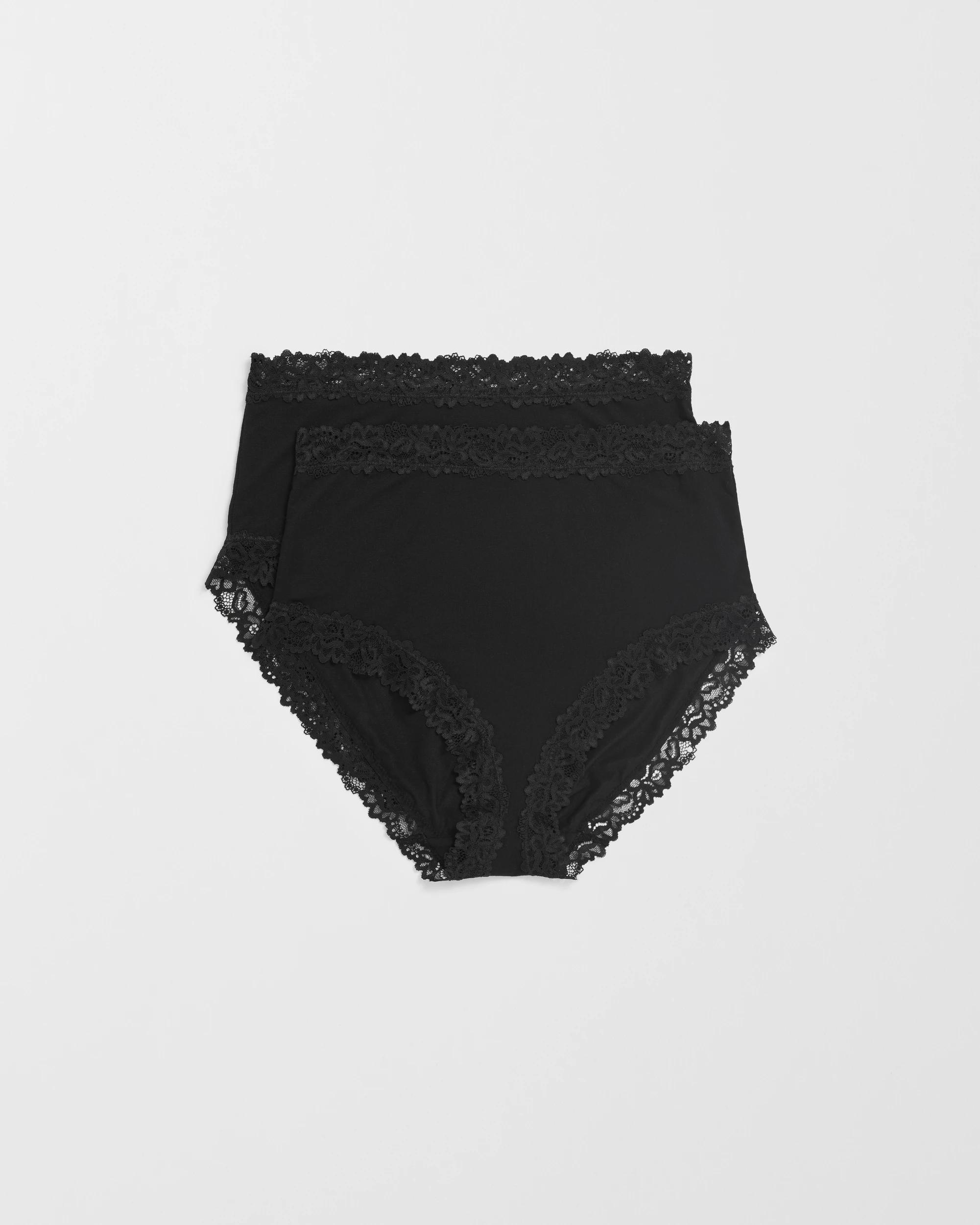 1 Target Woman Modal and Lace 2 Pack Full Briefs BLACK, 1 of 7