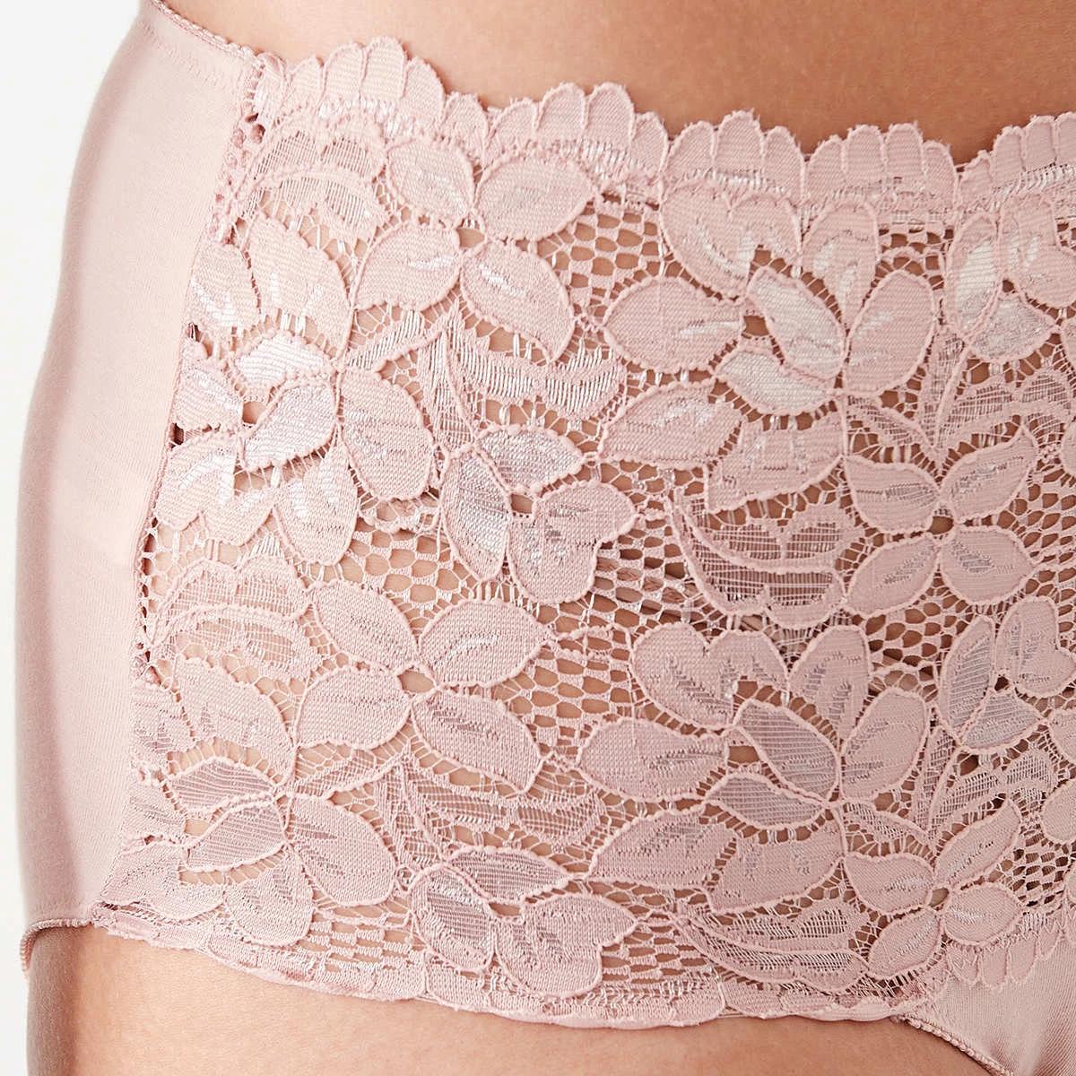 8 3 Pack Lace Front Full Briefs BLACK, WHITE, OYSTER PINK, 8 of 9