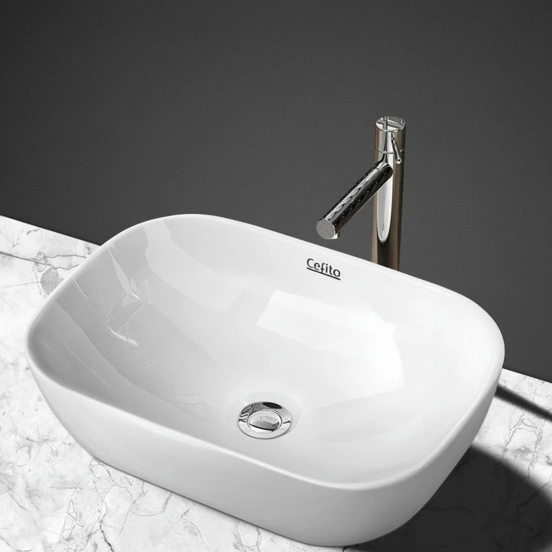 5 Cefito Bathroom Basin Ceramic Vanity Sink Hand Wash Bowl - White, 5 of 5