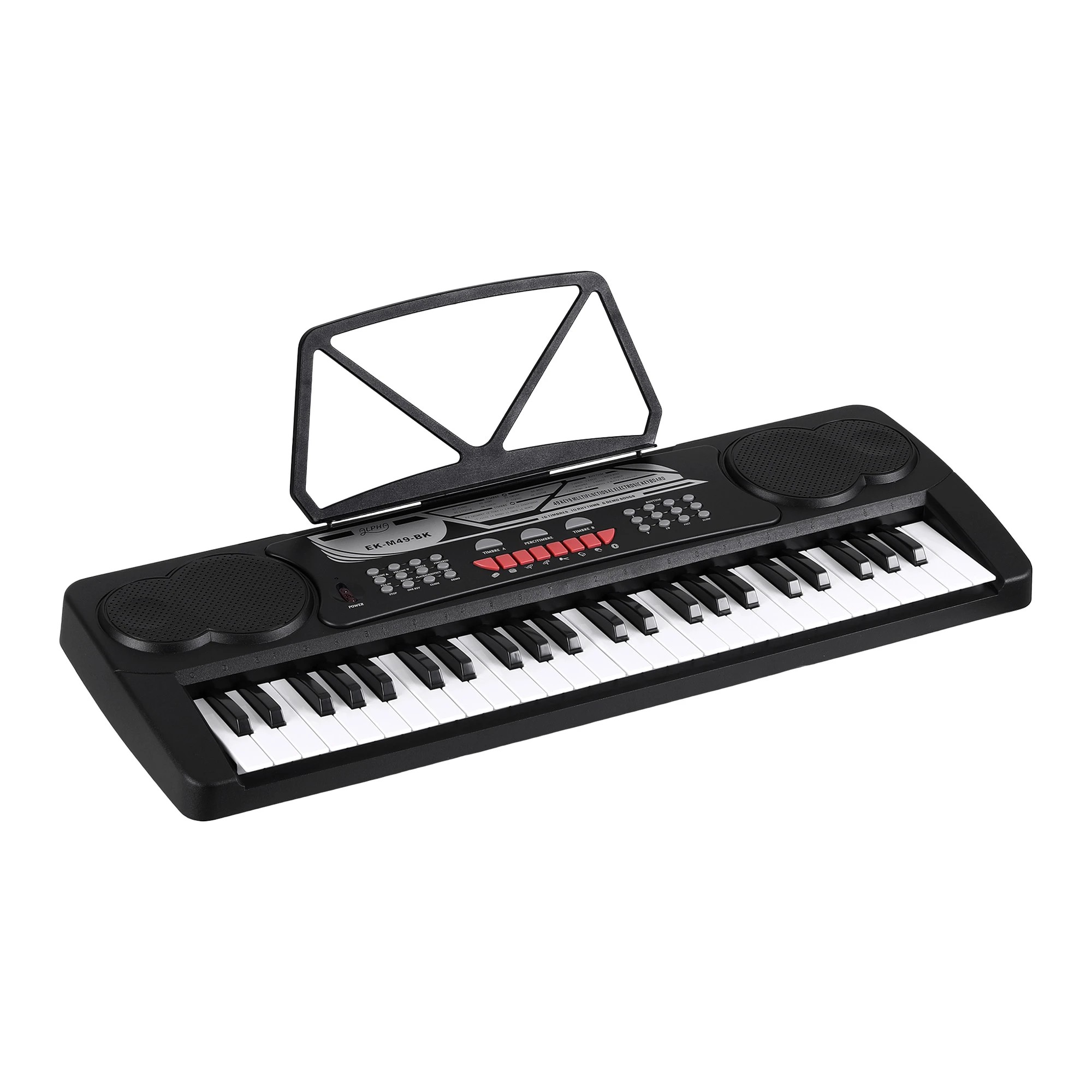 1 Alpha 49 Key Electronic Keyboard Portable Digital Piano Musical Instrument - Black, 1 of 7