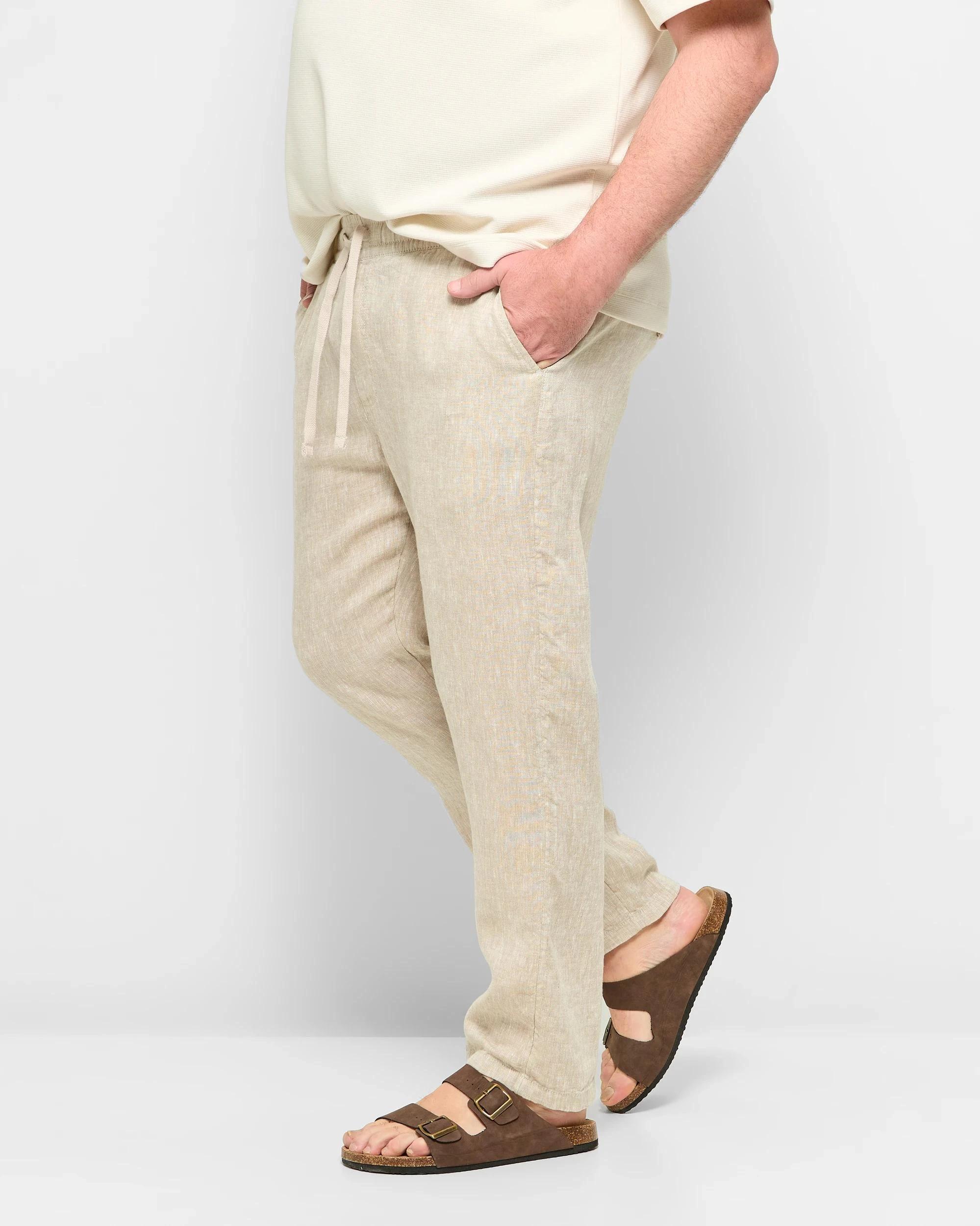 3 Target Man Plus Plus Size European Linen Pants STONE, 3 of 5
