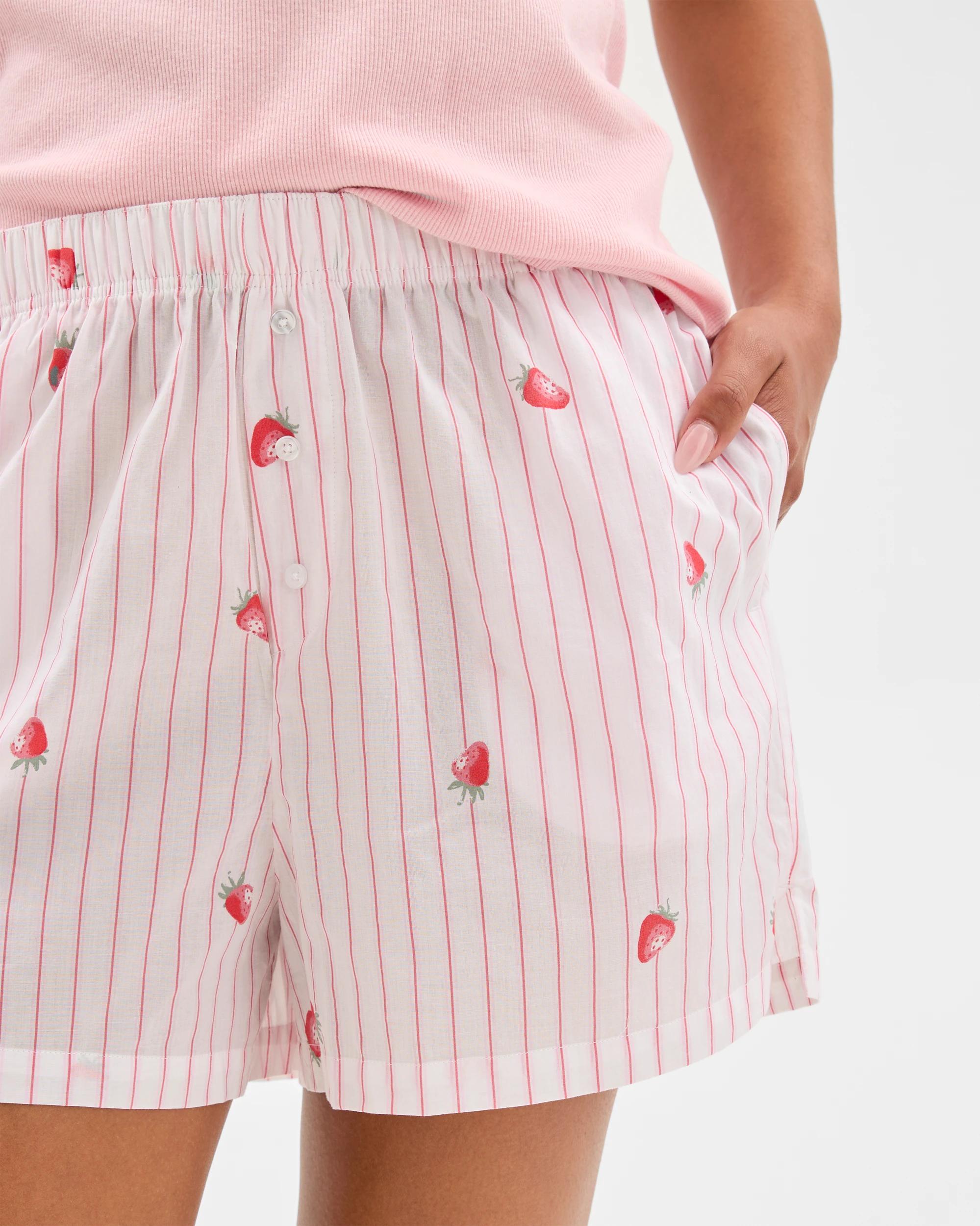 5 Target Australian Cotton Womens Woven Boxer Short 2 Pack STRAWBERRY STRIPE/PINK, 5 of 10