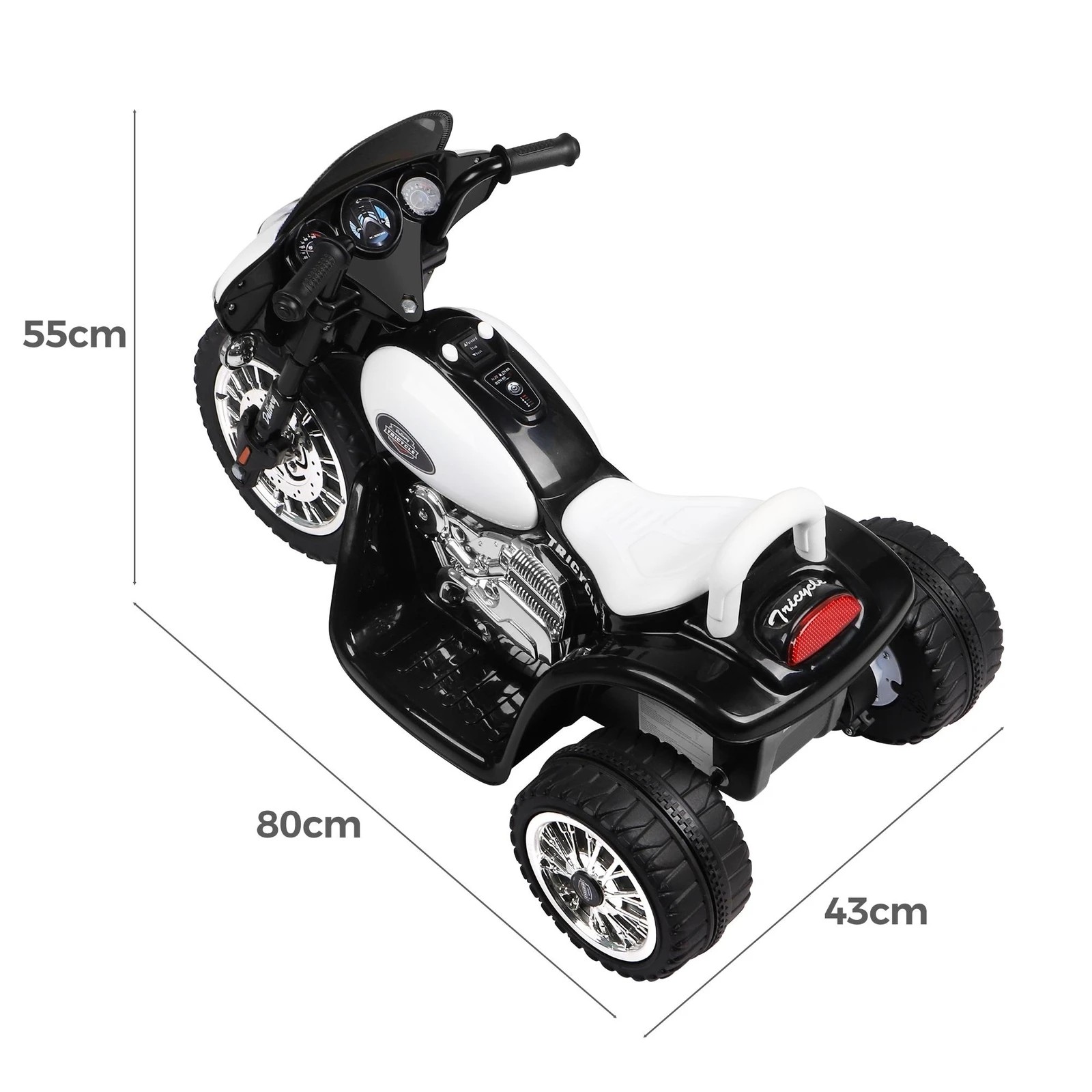 7 Alfordson Kids Ride On Car Electric Motorcycle 25W Motor Harley-Inspired - White, 7 of 7
