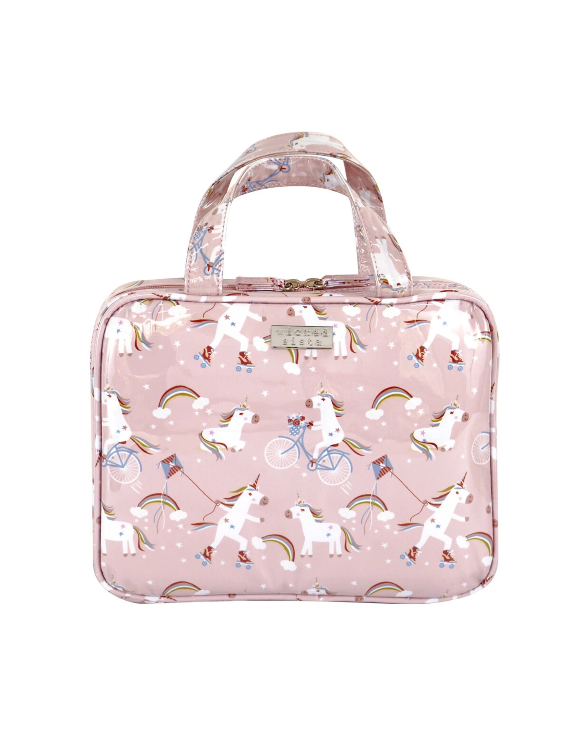1 Wicked Sista Unicorns At Play Large Hold All Cosmetic Bag 29x22x7.5cm - Pattern, 1 of 2