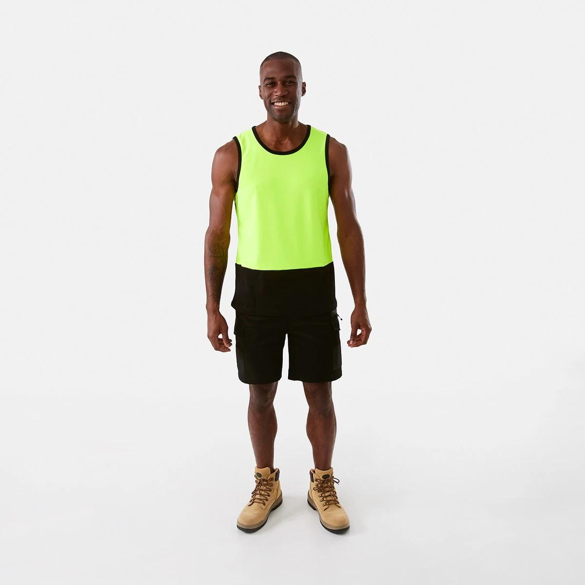 7 Workwear Fluorescent Industrial Singlet Yellow, 7 of 7