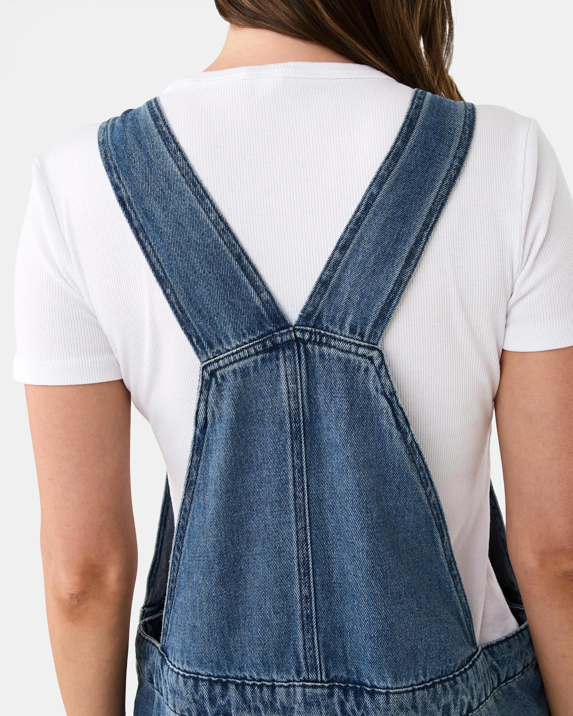 7 Sleeveless Denim Dungaree Mid Denim, 7 of 10