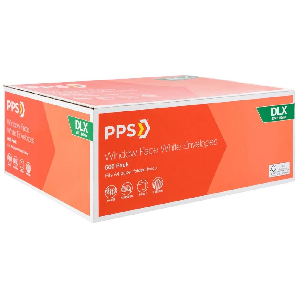 1 PPS Window Faced DLX Envelopes White 500 Pack, 1 of 5