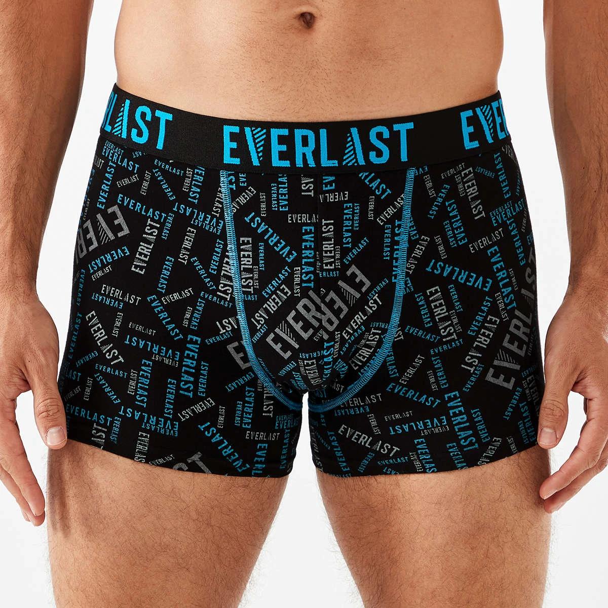 4 3 Pack Everlast Mens Workwear Trunks Print Logo, 4 of 7