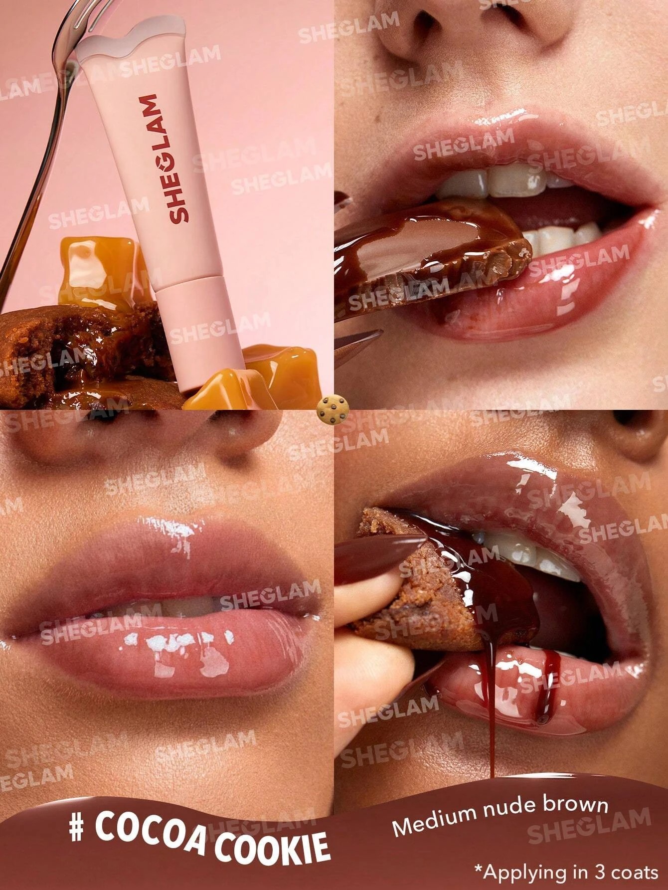2 SHEGLAM Crystal Glaze Moisturizing Lip Care - Cocoa Cookie, 2 of 5