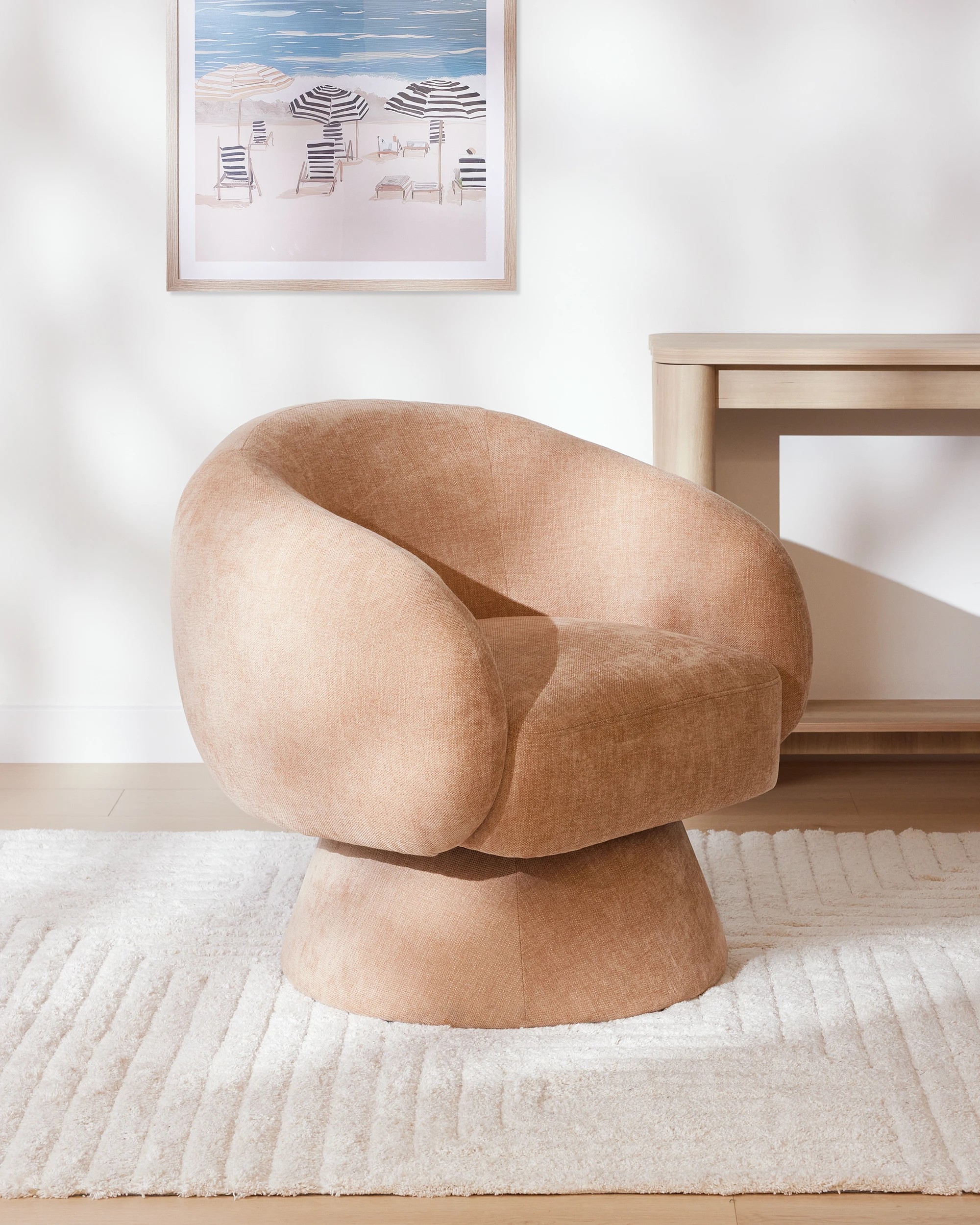Sol Swivel Lounge Chair - Pink - Kmart NZ