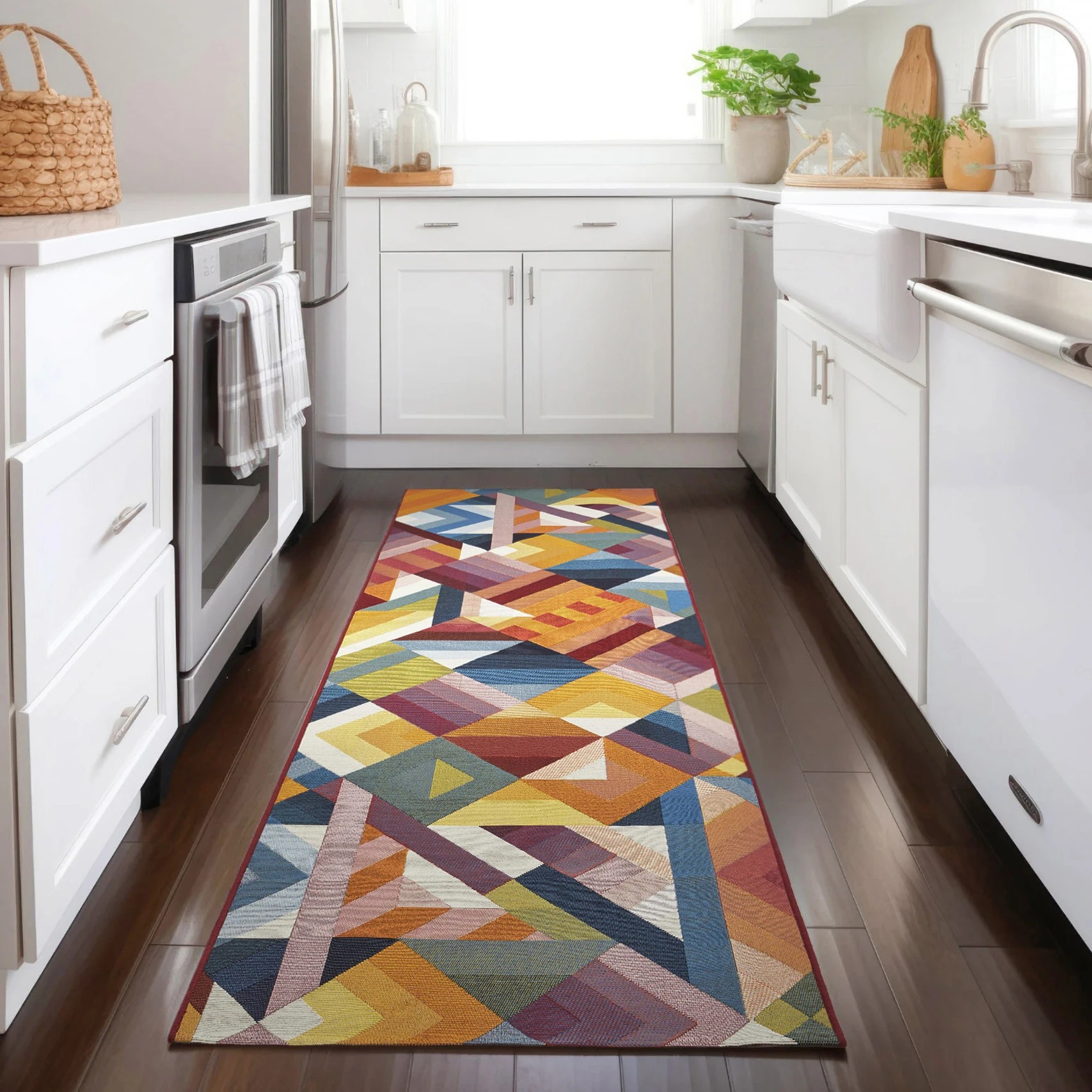 3 Common Ground Rugs Horizon Geo 400x80cm - Large Outdoor Rug - Multi, 3 of 8