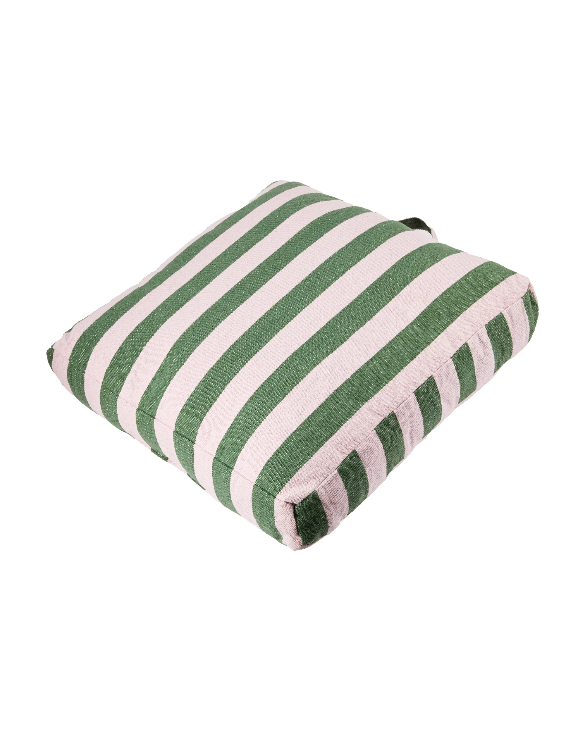 1 60cm Stripe Floor Cushion - Pesto and Pink, 1 of 6