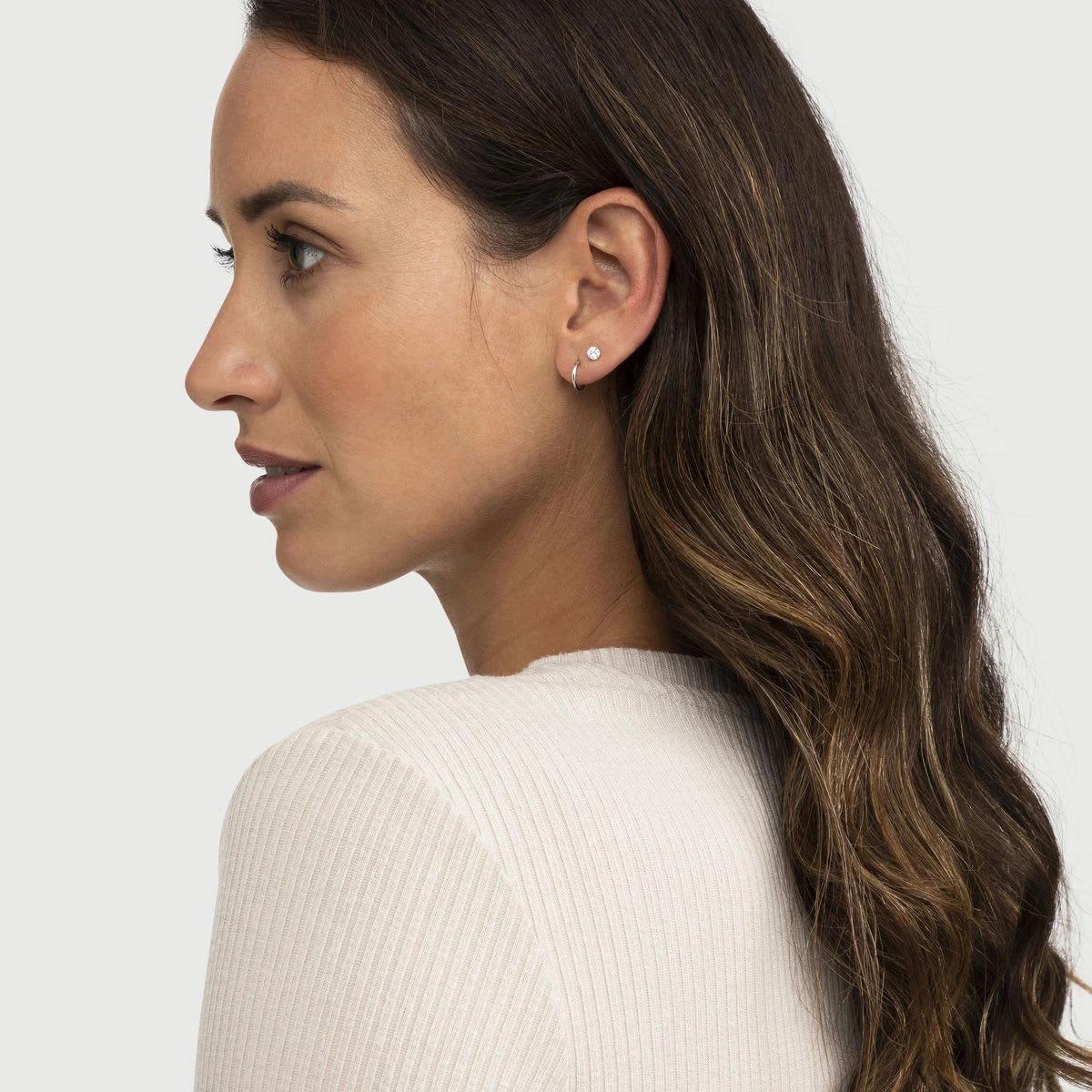 5 2 Pack Sterling Silver Stud and Hoop Earrings Silver, 5 of 5