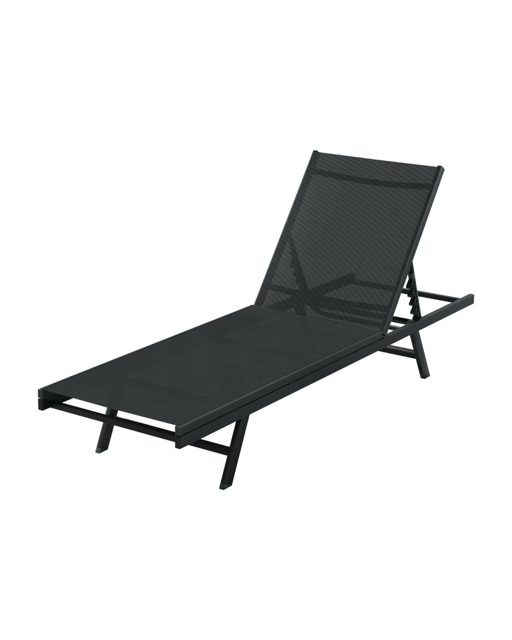 1 Gardeon Sun Lounge Outdoor Lounger Steel Beach Chair Patio Furniture - Black, 1 of 5