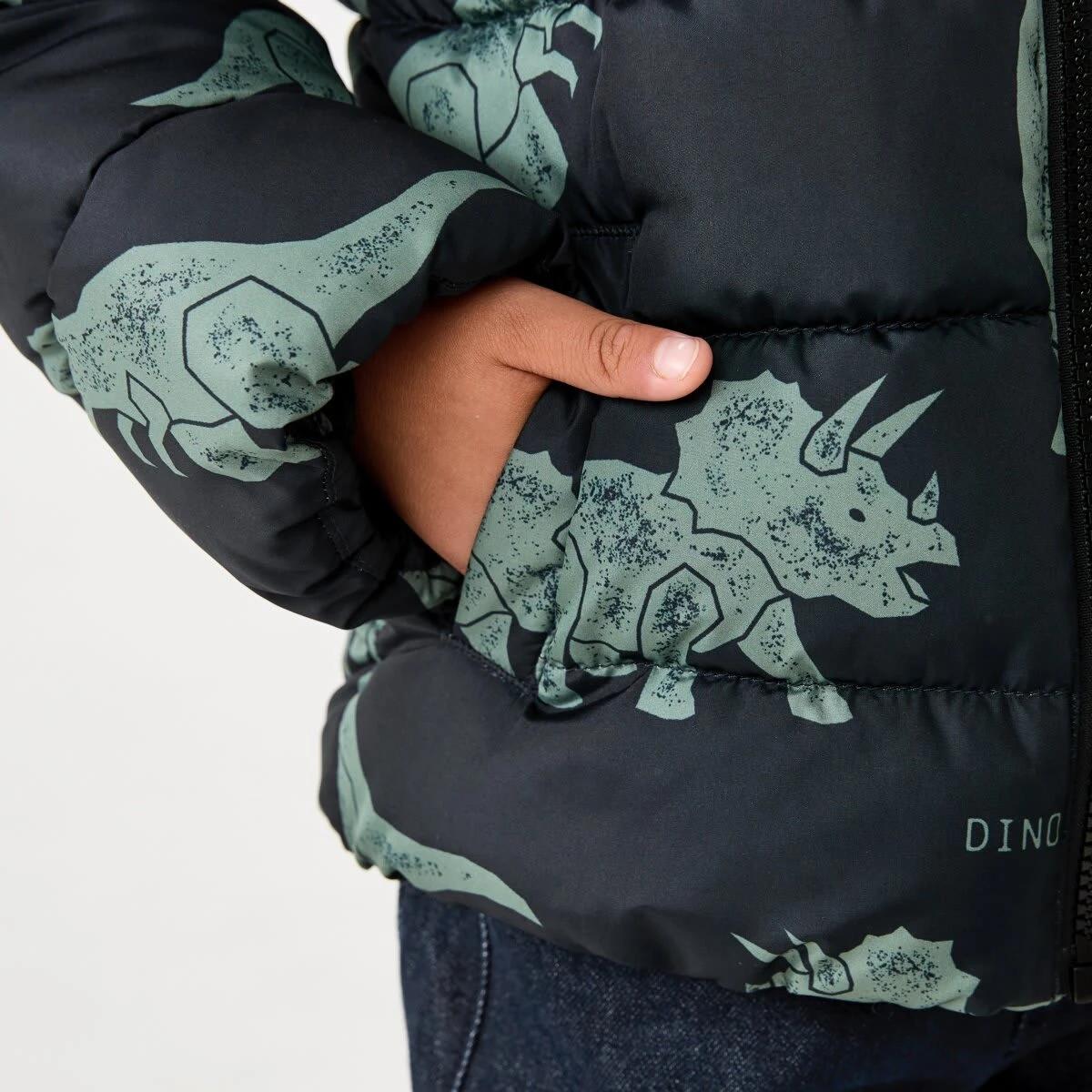 6 Printed Puffer Jacket Blk Dino, 6 of 10