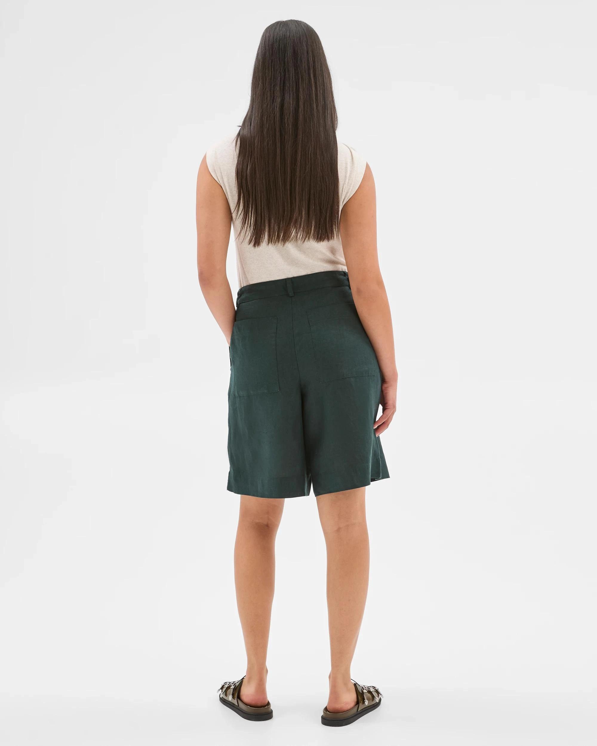 6 Target European Linen Bermuda Shorts MIDNIGHT JADE, 6 of 6