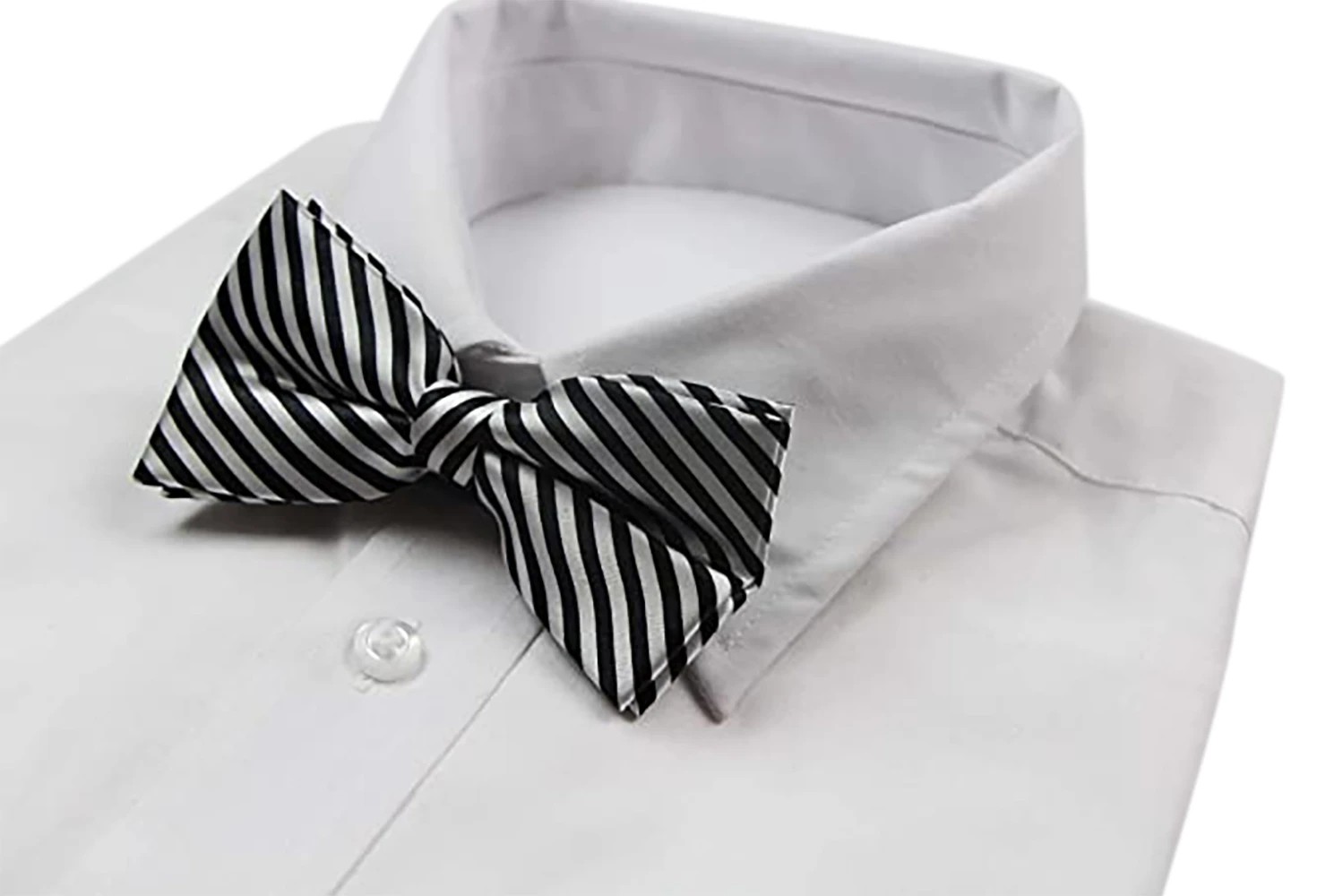 1 Zasel Mens Black & White Diagonal Striped Bow Tie - Multi, 1 of 4