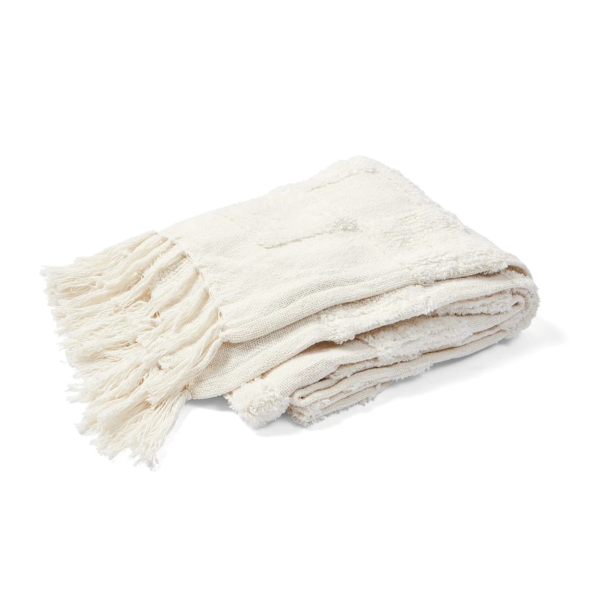 4 Tufted Check Throw - White, 4 of 7