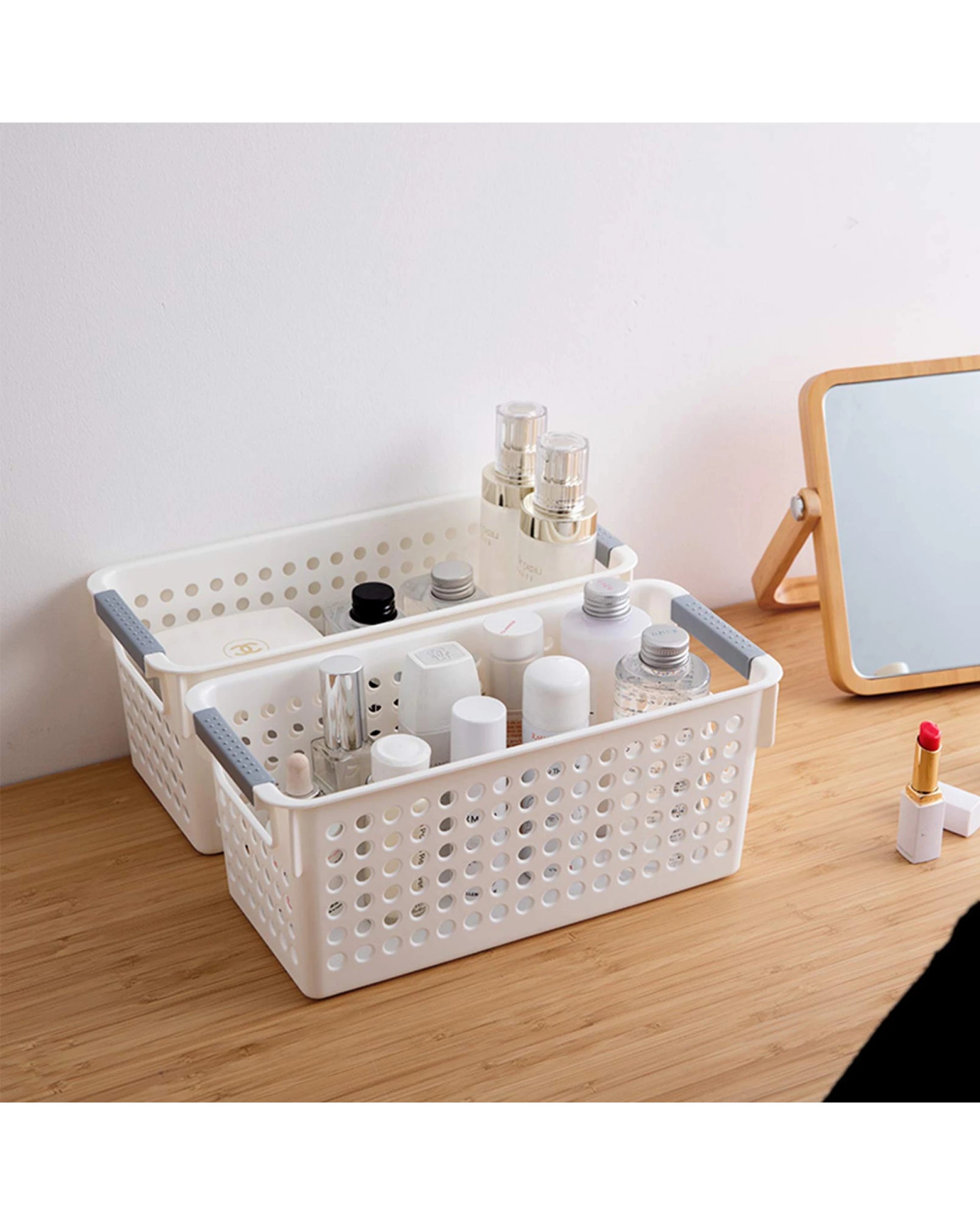 2 BR Home Plastic Storage Baskets with Grip Handles - 16 Pack, 2 of 7