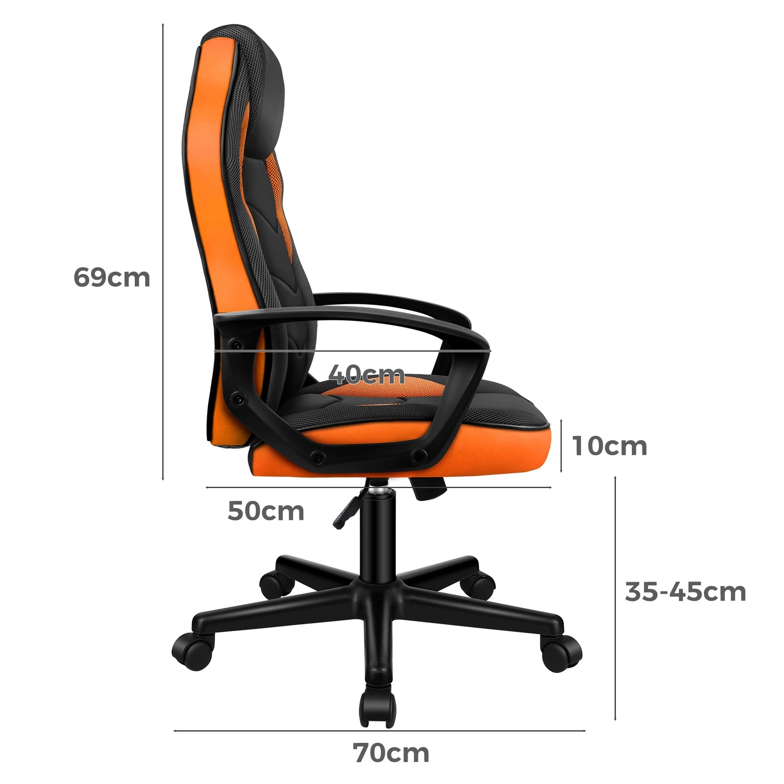 4 Alfordson Gaming Chair Racing Office Executive Computer Seat Work - Orange, 4 of 9