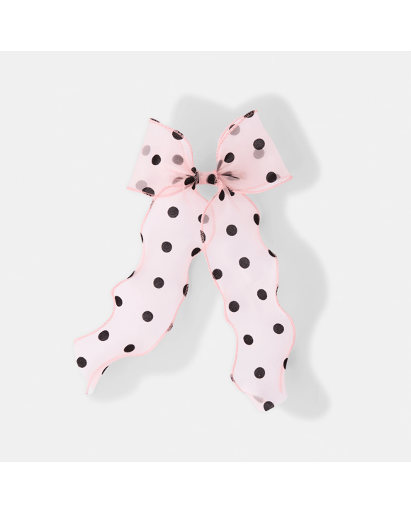 Organza Polka Dot Bow Clip