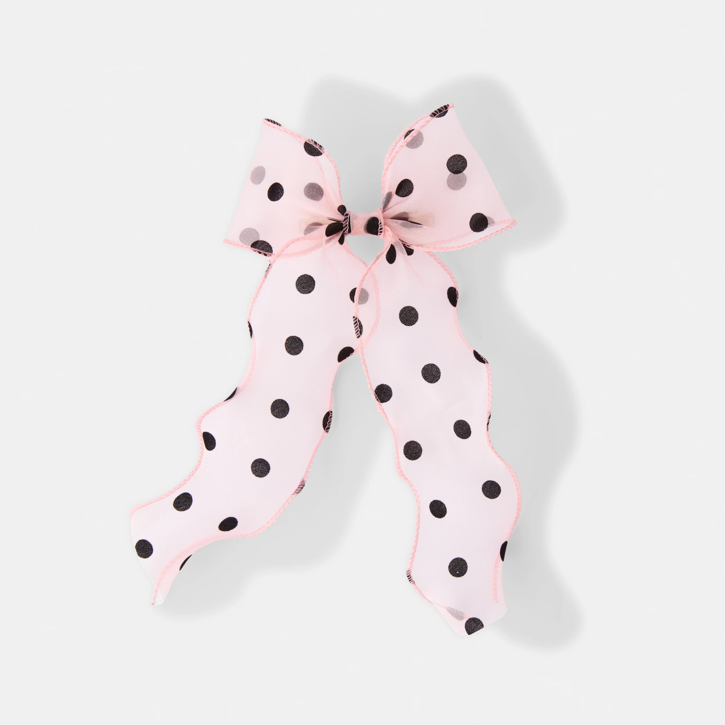 1 Organza Polka Dot Bow Clip, 1 of 4