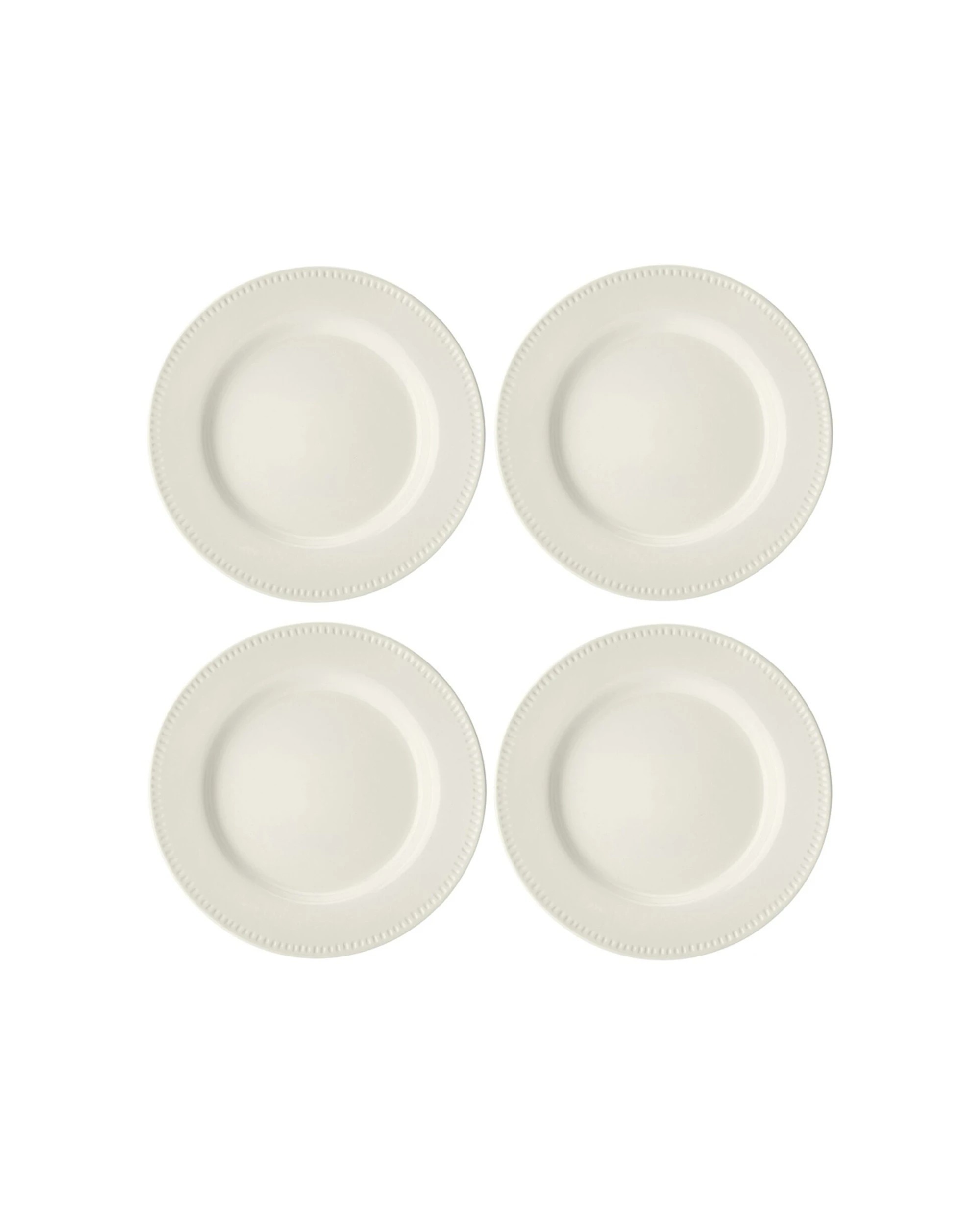 1 Mikasa 4pc Stoneware Dinner Plate Set 27cm Durable Classic Design - White, 1 of 7
