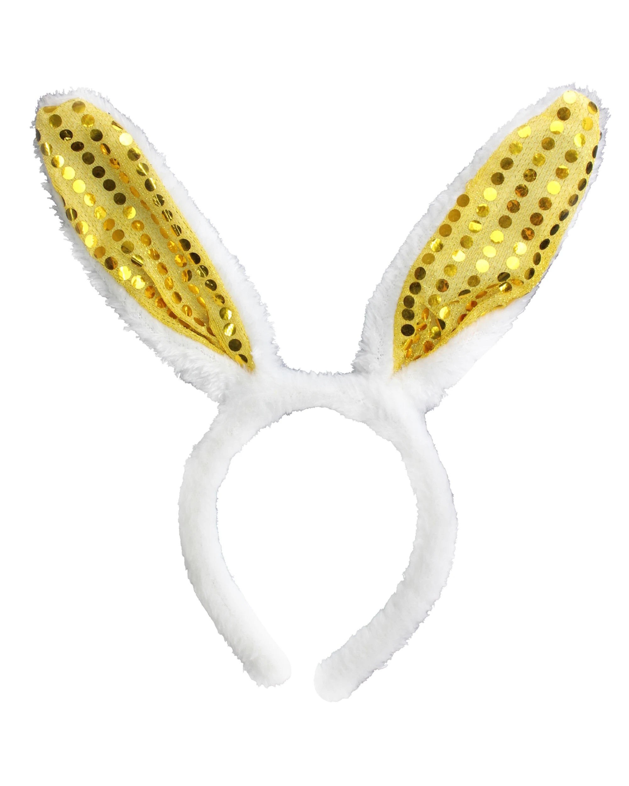 1 JDParty Plush Sequin Bunny Ears Headband - Gold, 1 of 1