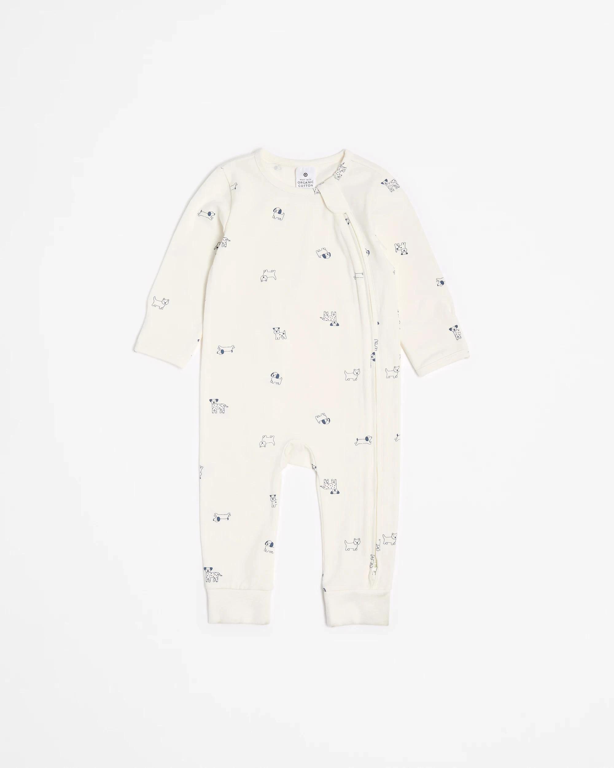 2 Target Baby Baby Organic Cotton Zip Footless Coveralls 3 Pack PUPPY, 2 of 6