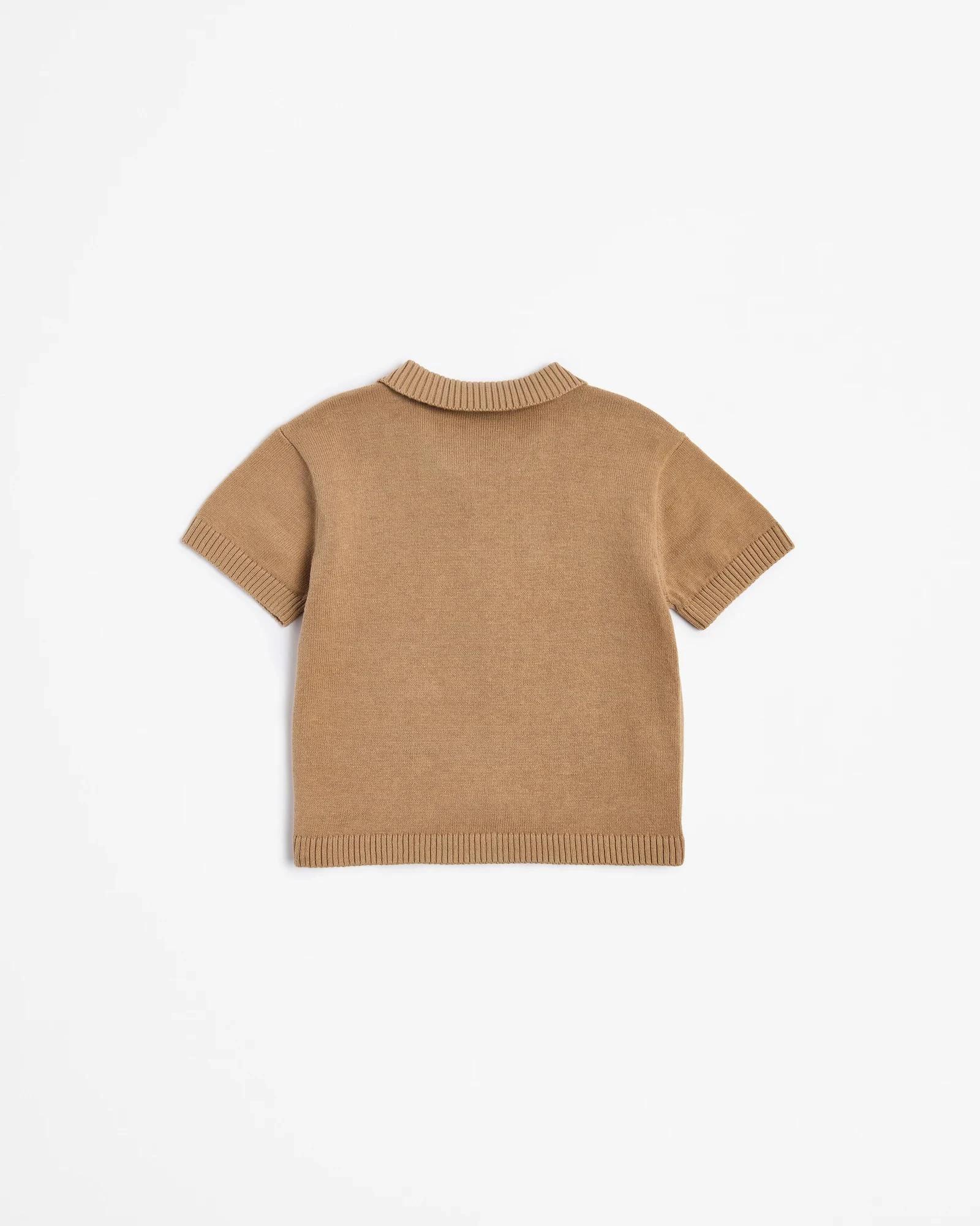 3 Target Baby Organic Cotton Pointelle Knit Shirt BROWN, 3 of 3