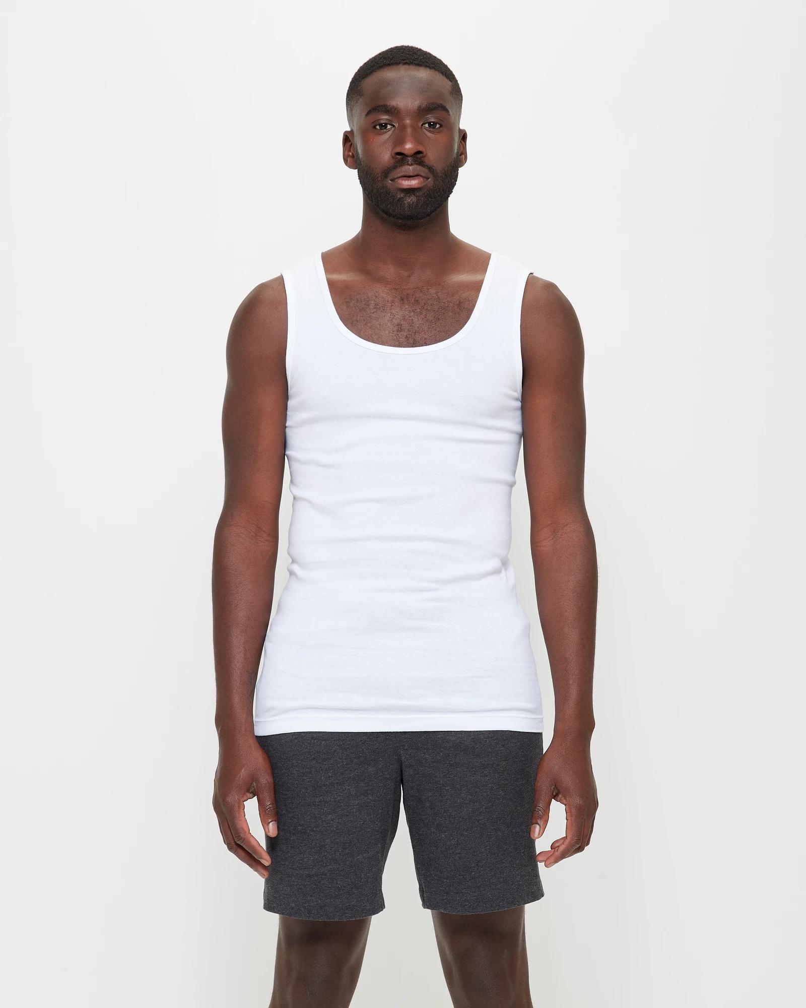 2 Maxx 6 Pack Seamfree Singlets WHITE, 2 of 6