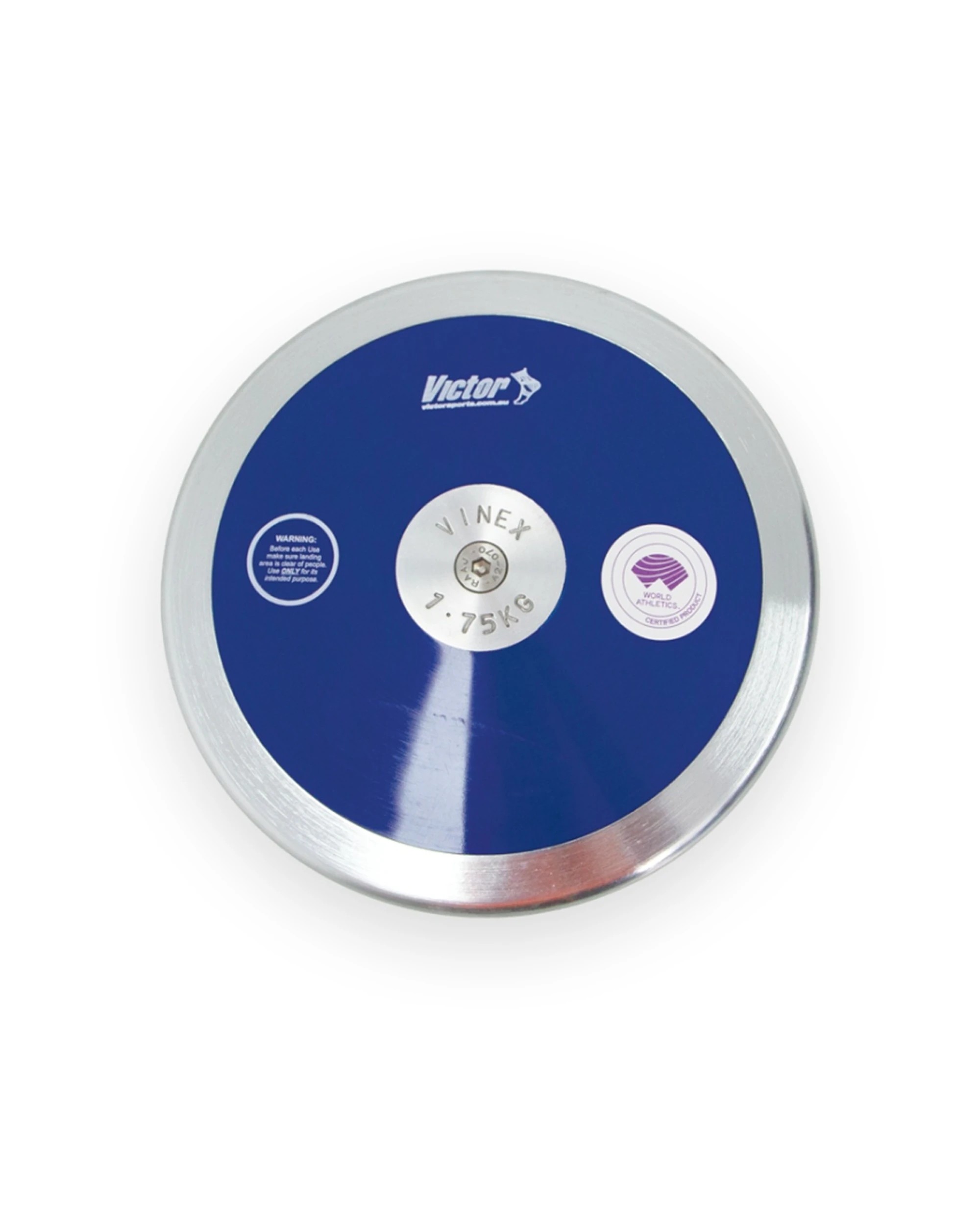1 Victor Sports Discus Lo Spin Steel Rim Plastic Side Plates 1.75kg - Blue, 1 of 1