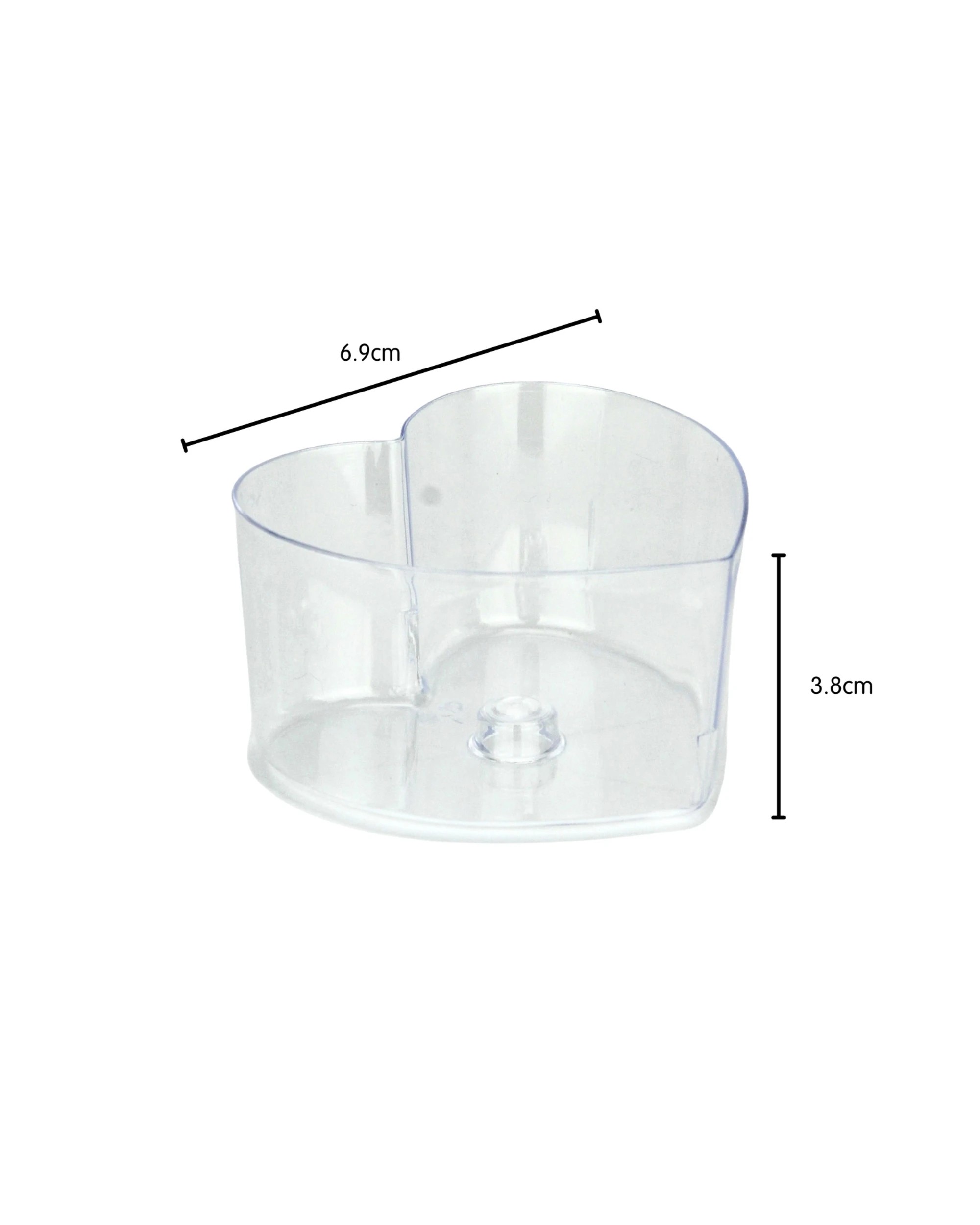 2 Fun Time Mini Plastic Heart Dessert Cups 125ml Pack of 12 - Clear, 2 of 2