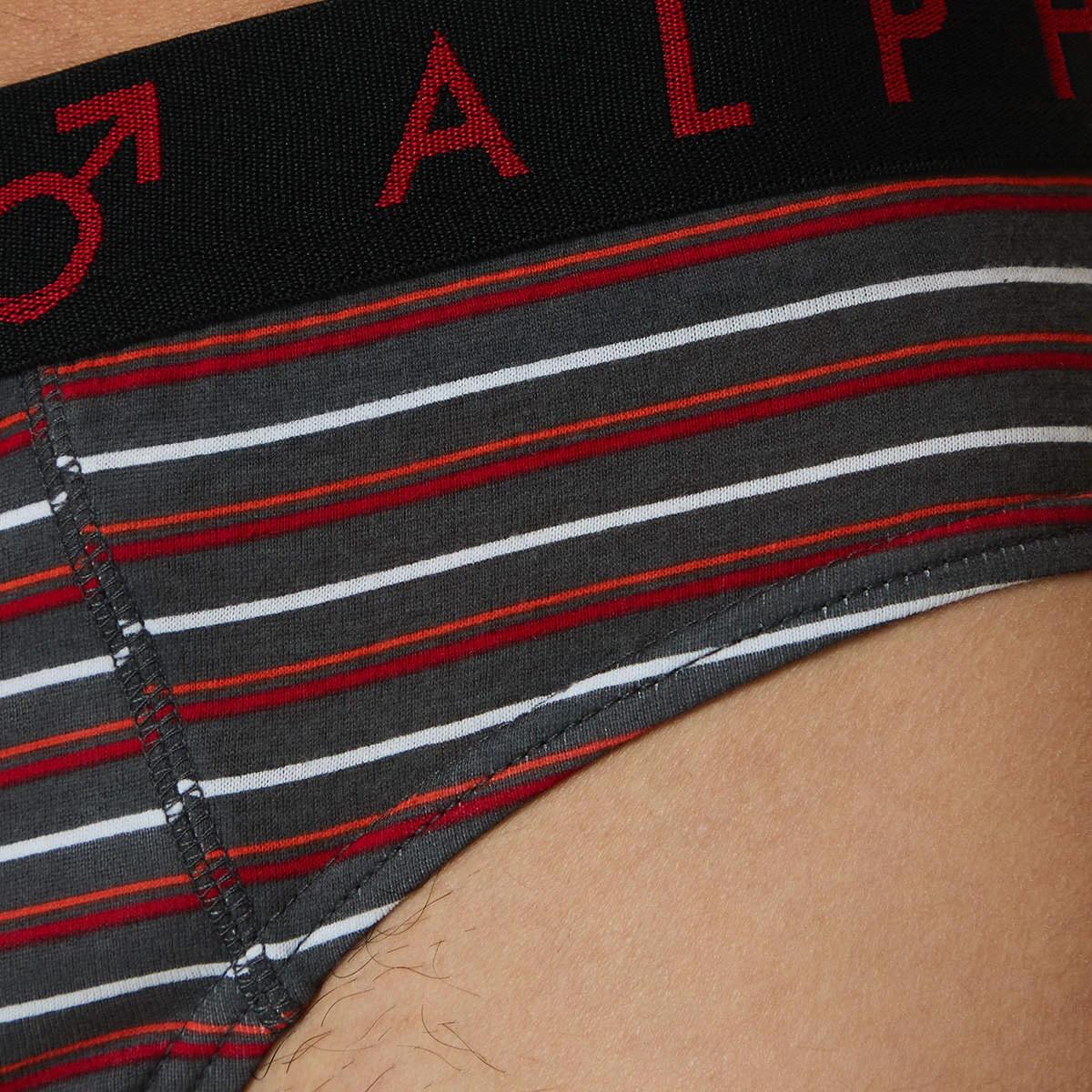 9 5 Pack Alpha Attached Elastic Hipster Briefs STRIPES, 9 of 10