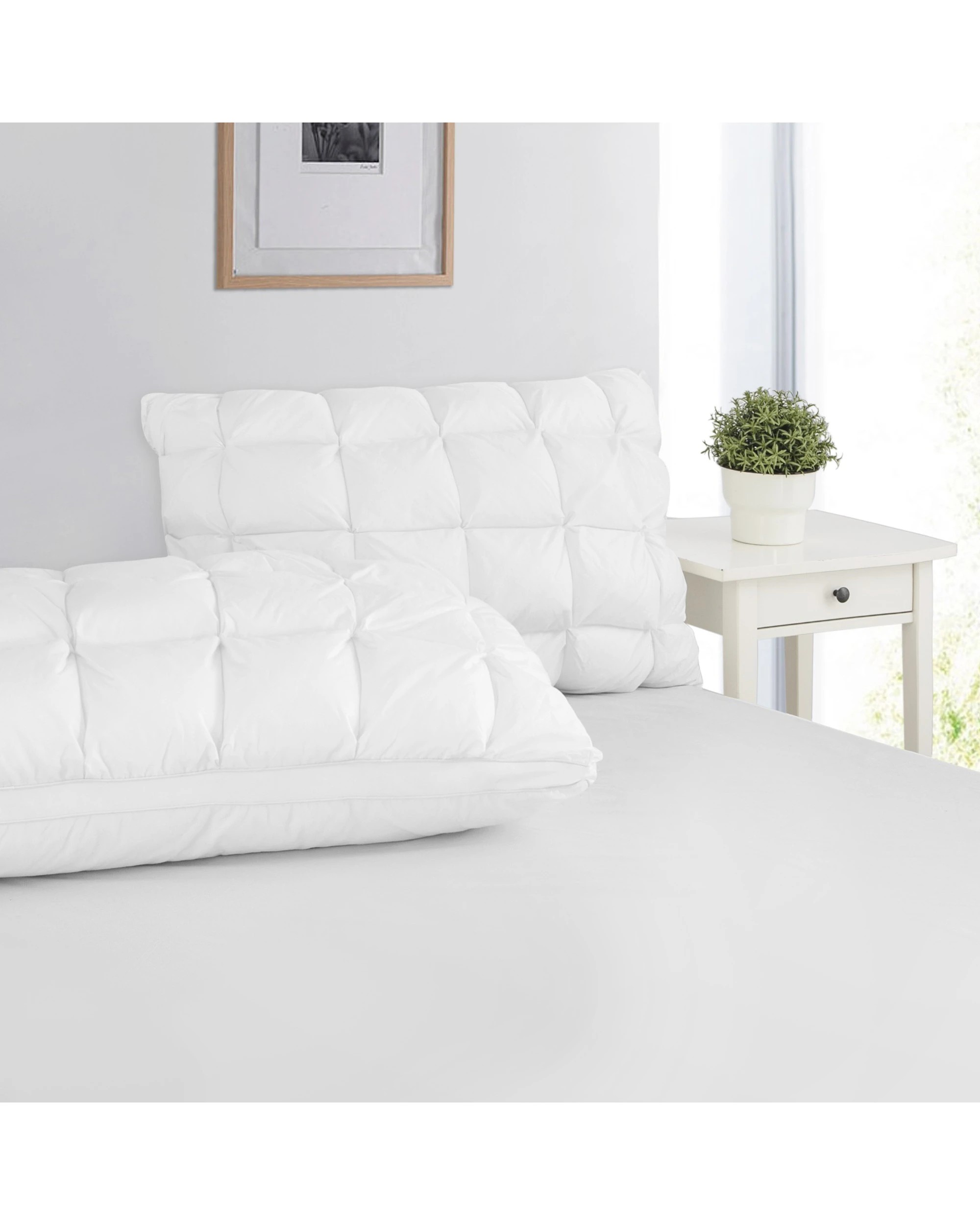 1 Dreamaker Puffy Quilted Down Alternative Super High Profile Pillow 48 x 73cm - White, 1 of 6