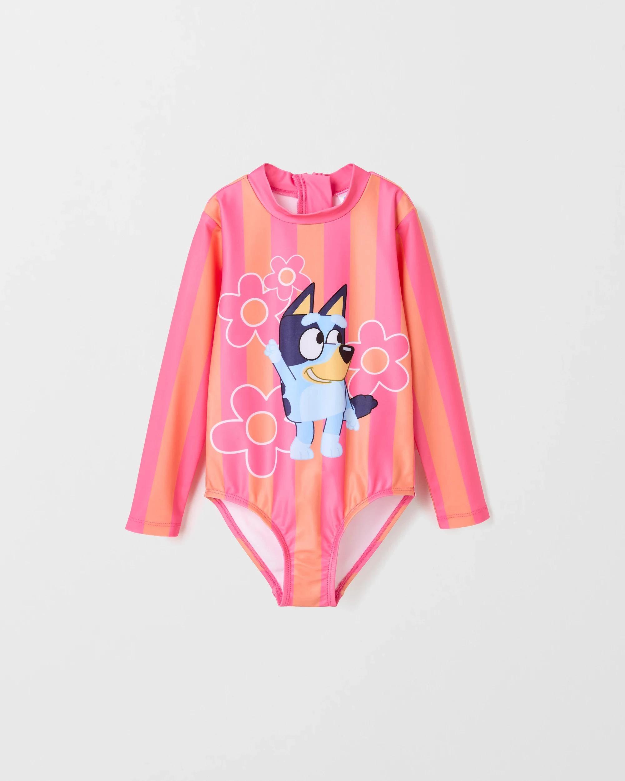 1 Bluey Long Sleeve Swim Suit PINK, 1 of 2