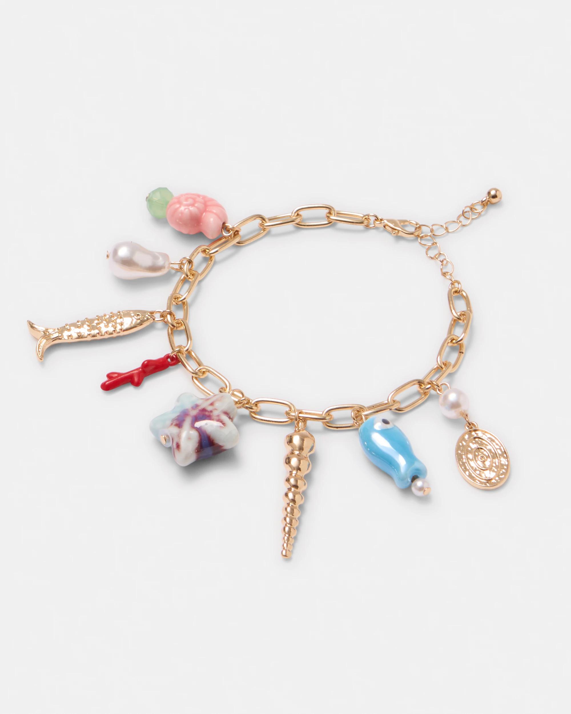 2 Ocean Charms Bracelet - Gold Tone Gold, 2 of 5