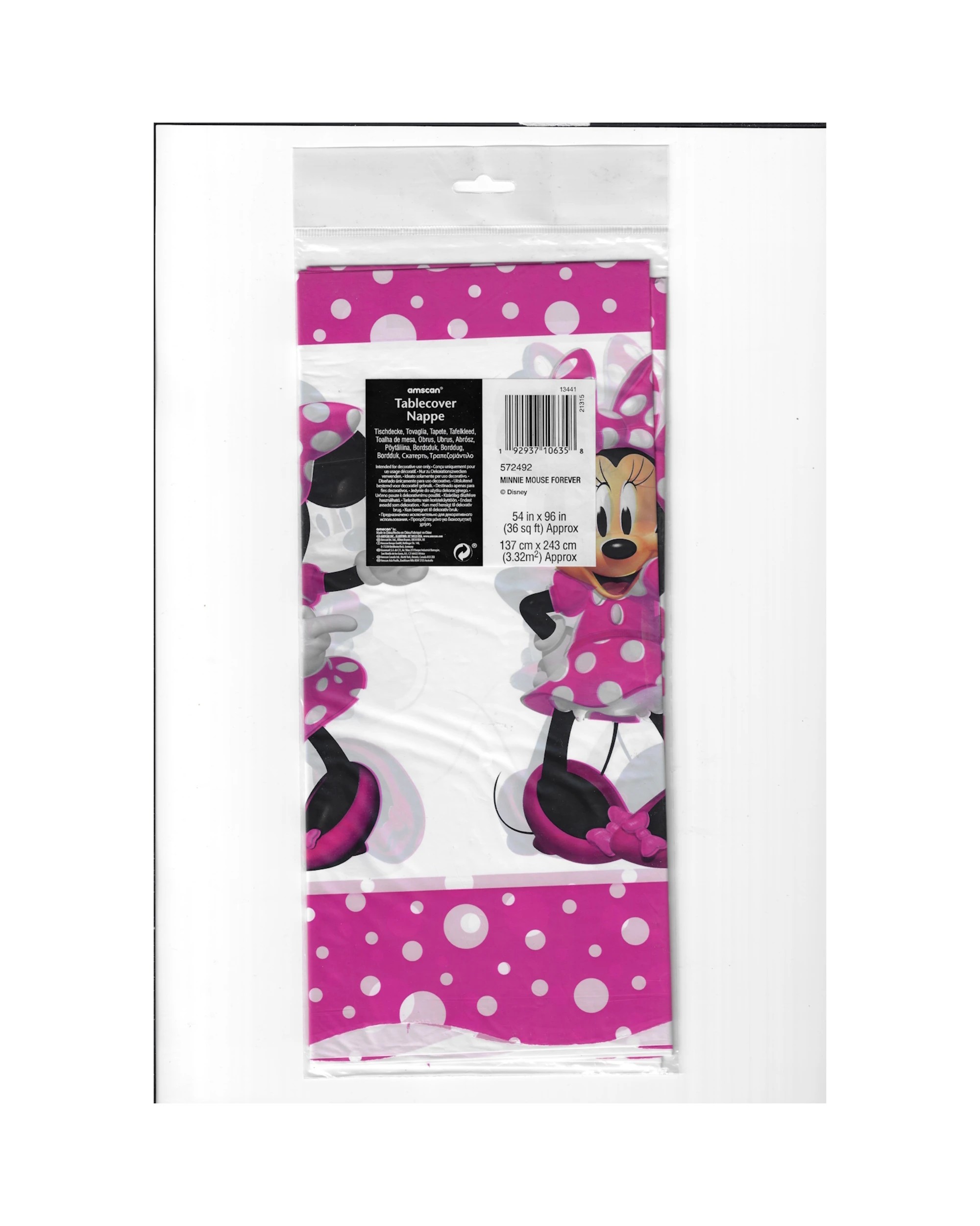 3 Amscan Minnie Mouse Forever Plastic Table Cover - Pink and White, 3 of 3