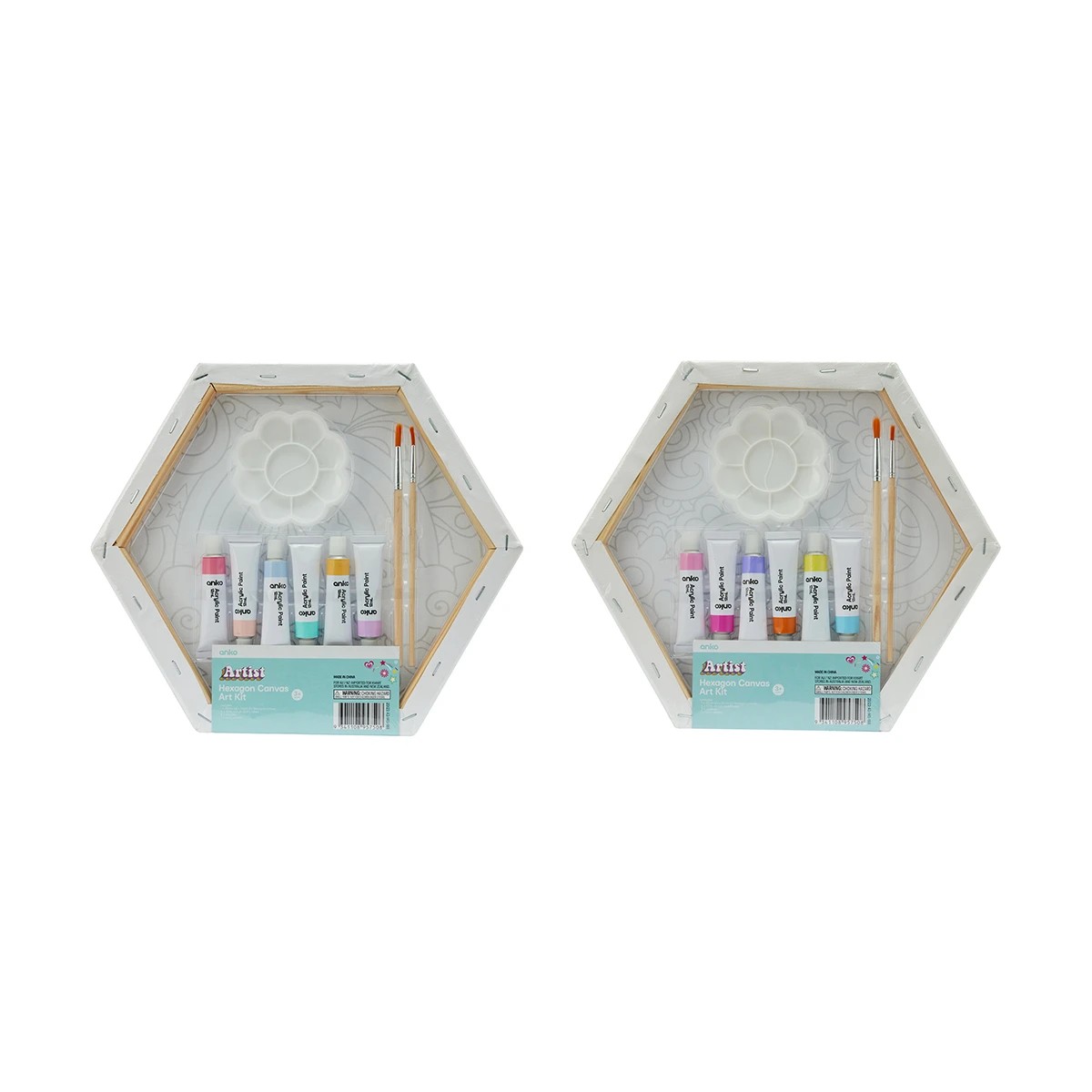 10 Hexagon Canvas Art Kit - Assorted, 10 of 10