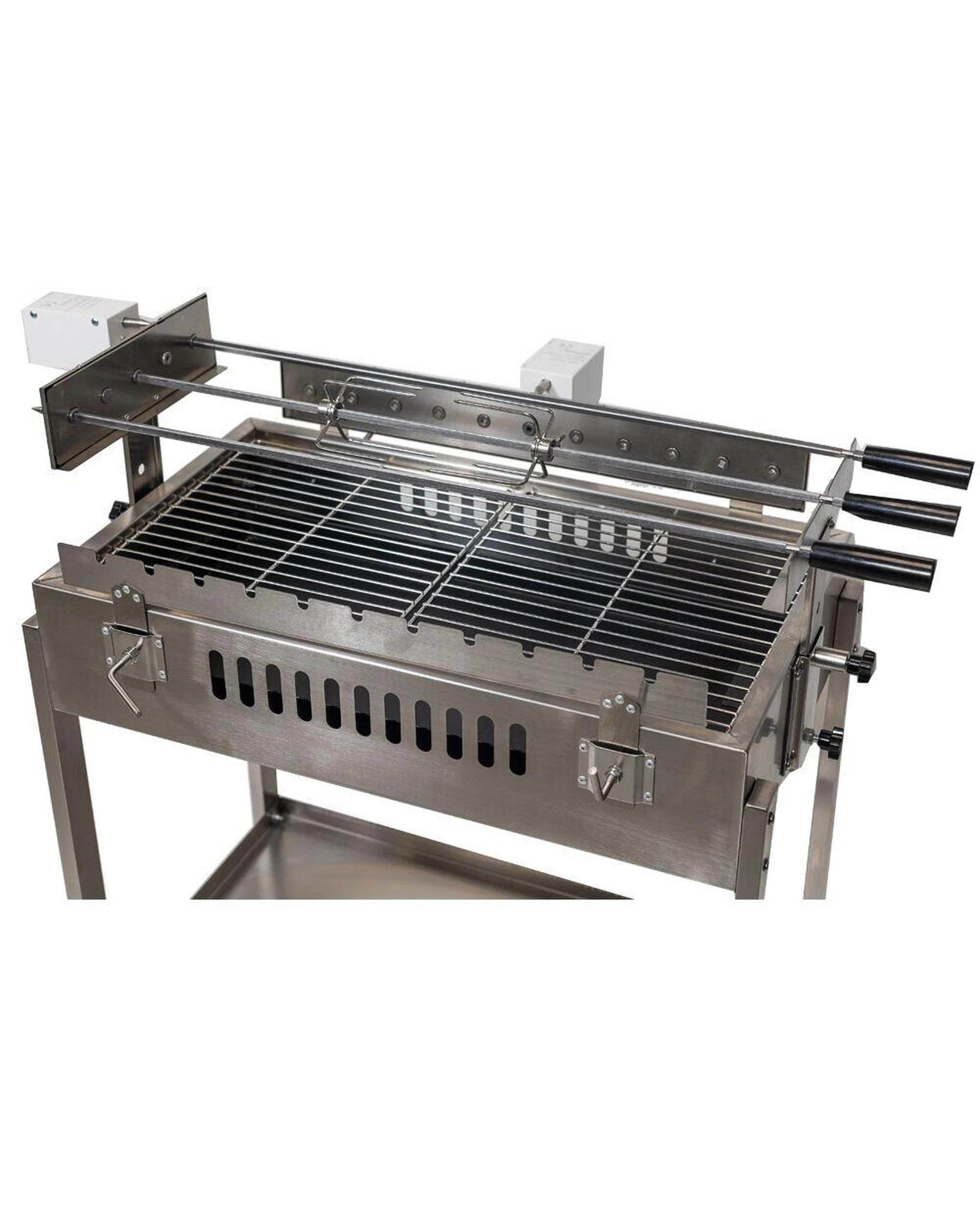 9 Outdoor Central Straight 3 Skewer in - line Cyprus Spit - Stainless Steel, 9 of 10