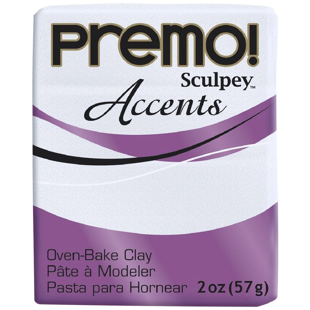 1 Sculpey Premo Modelling Clay White Glitter 57g, 1 of 3